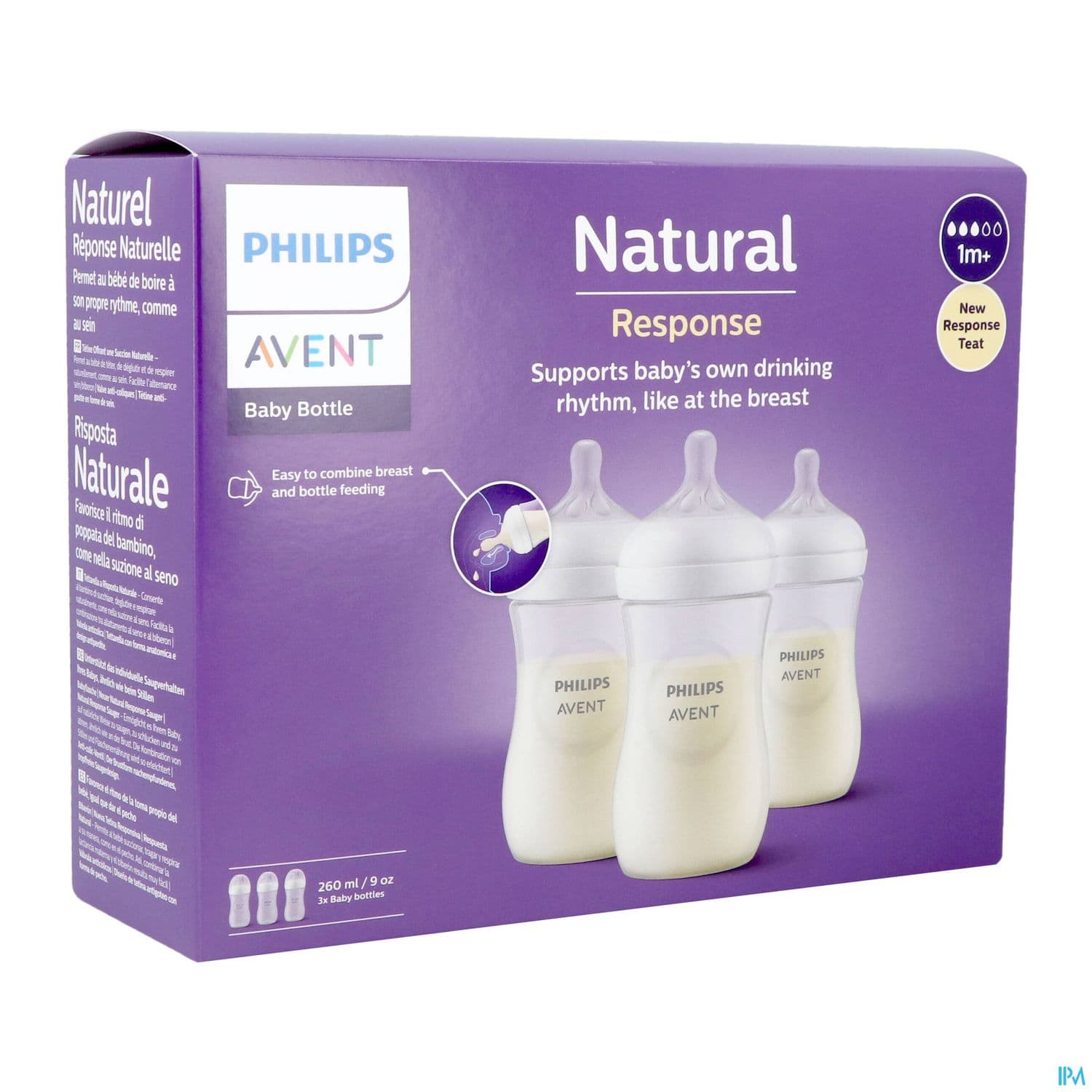 BIB AVENT NAT RESPONSE 260MLX3