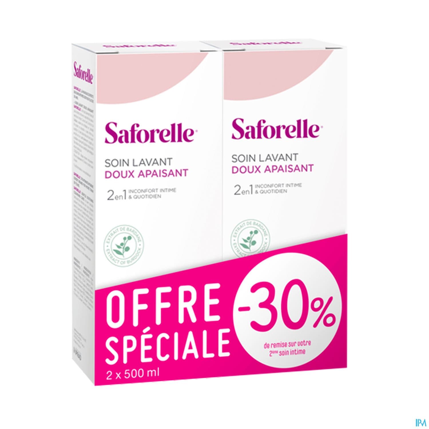 Saforelle Soin Lavant Doux Flacon 500ml X2 + 100ml Offert