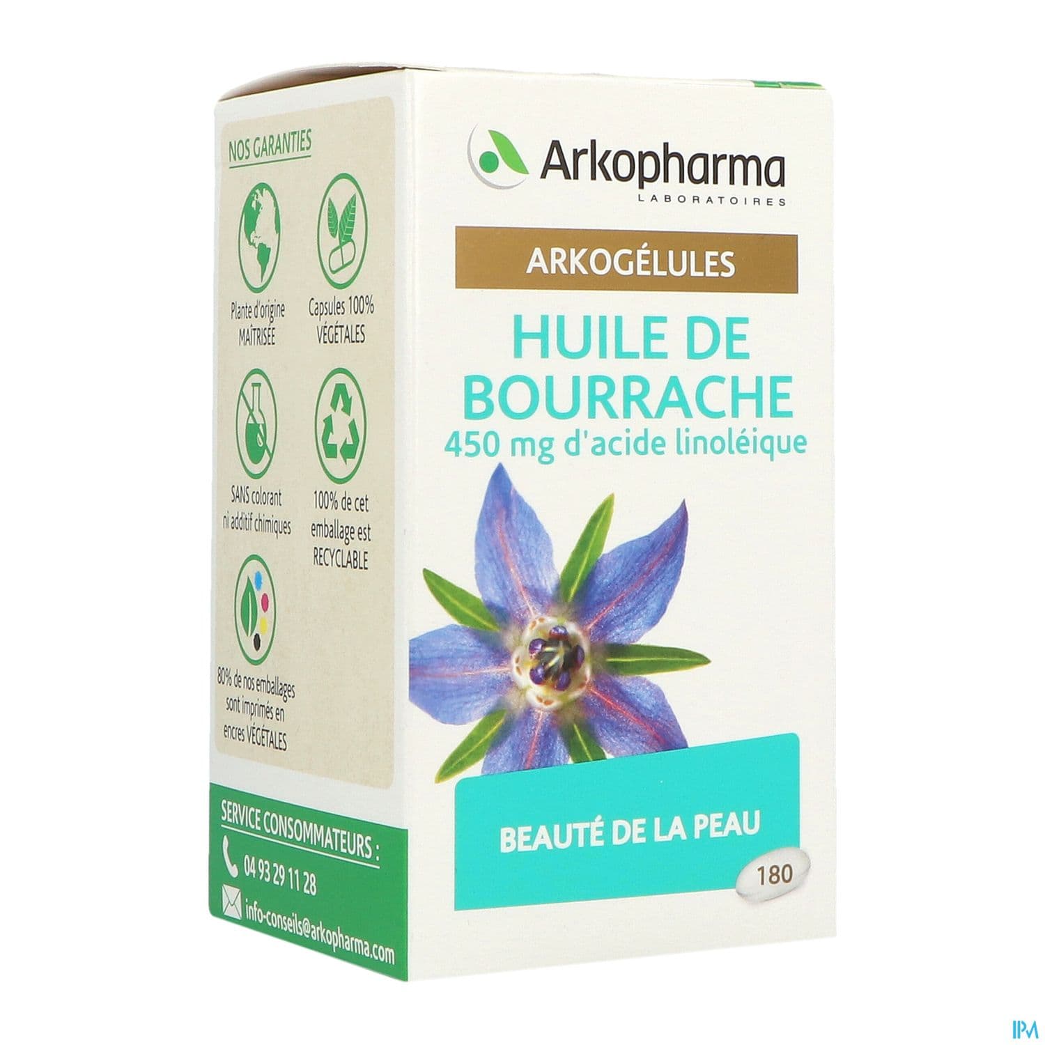 Arkopharma Arkogelules Huile Bourrache Bio Capsule 180