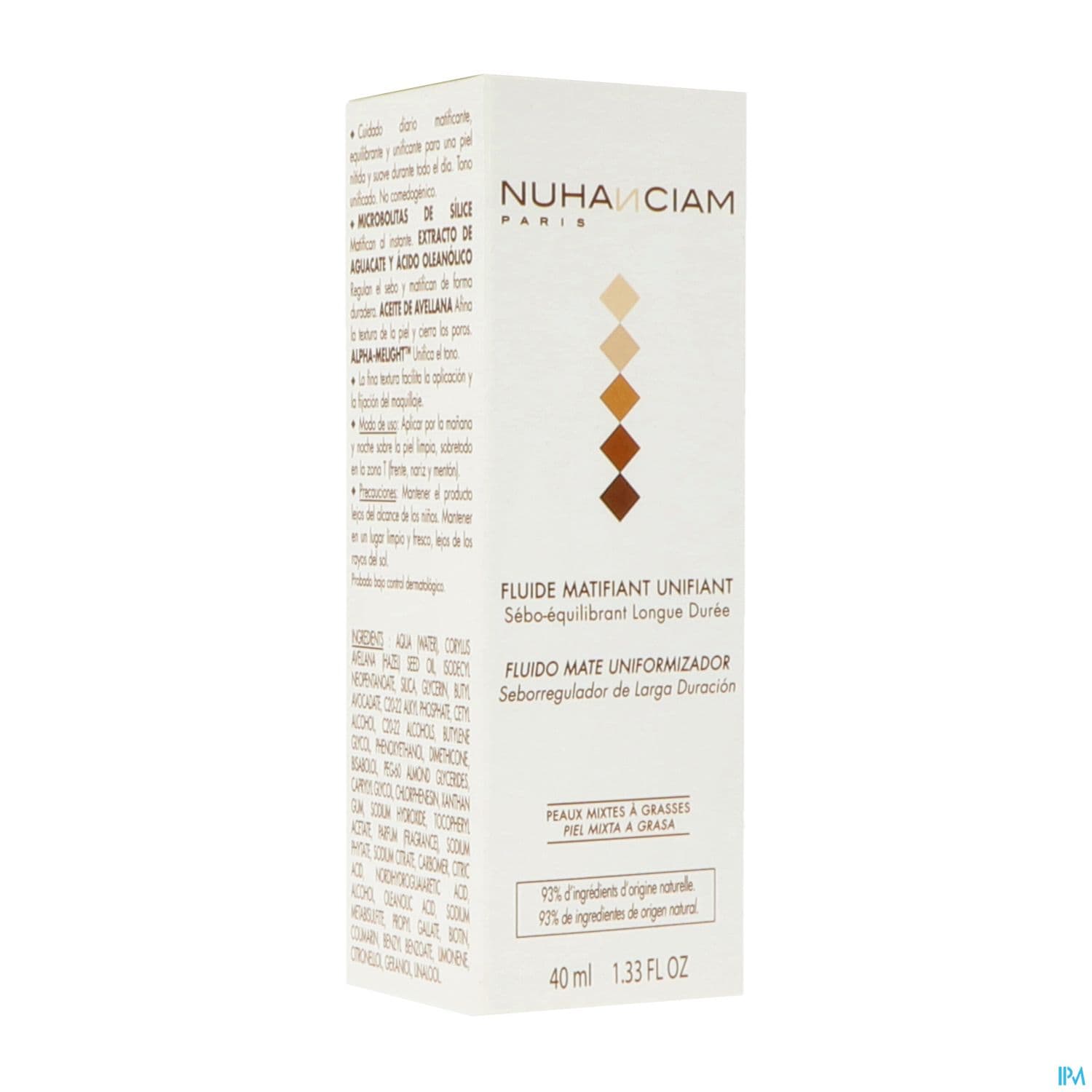 Nuhanciam Fluide Matifiant Unifiant Seboequilibrant Longue Duree 40ml