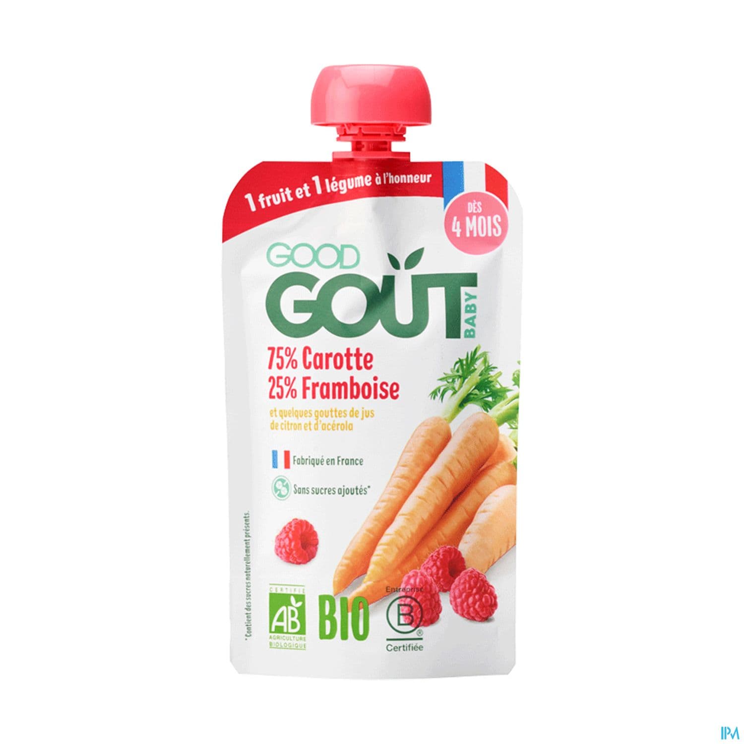 Good Gout Baby Gourde Carotte Framboise Bio 120g