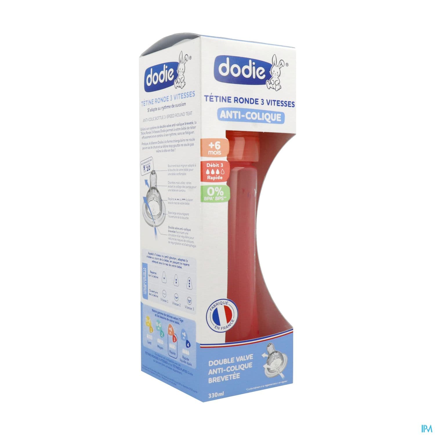 Dodie Initiation+ Biberon Anticolique Rose Danseuse +6mois 330ml