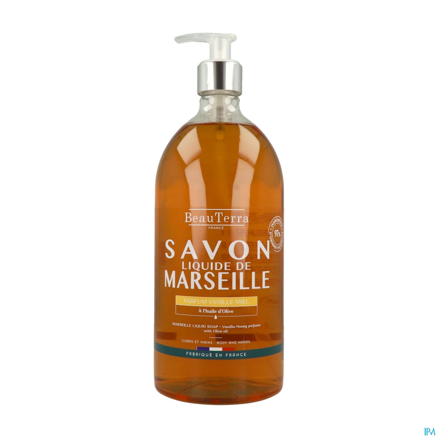 Beauterra Savon Liquide De Marseille Miel Vanille 1l