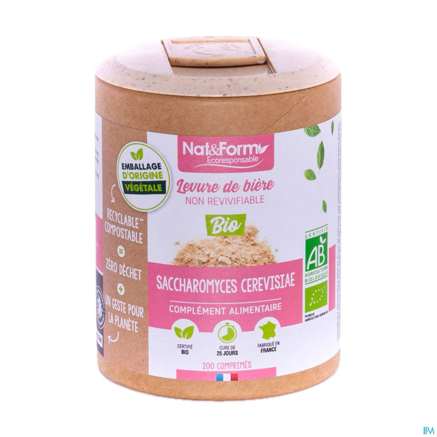 Nat Et Form Ecoresponsable Levure De Biere Non Revivifiable Bio Comprime 200