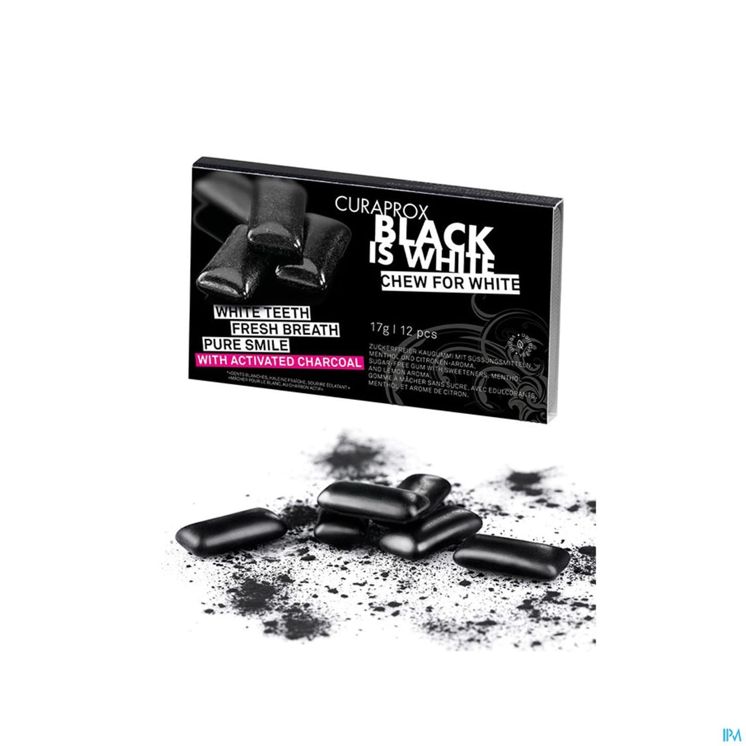 Curaprox Black Is White Chewing Gum 17g