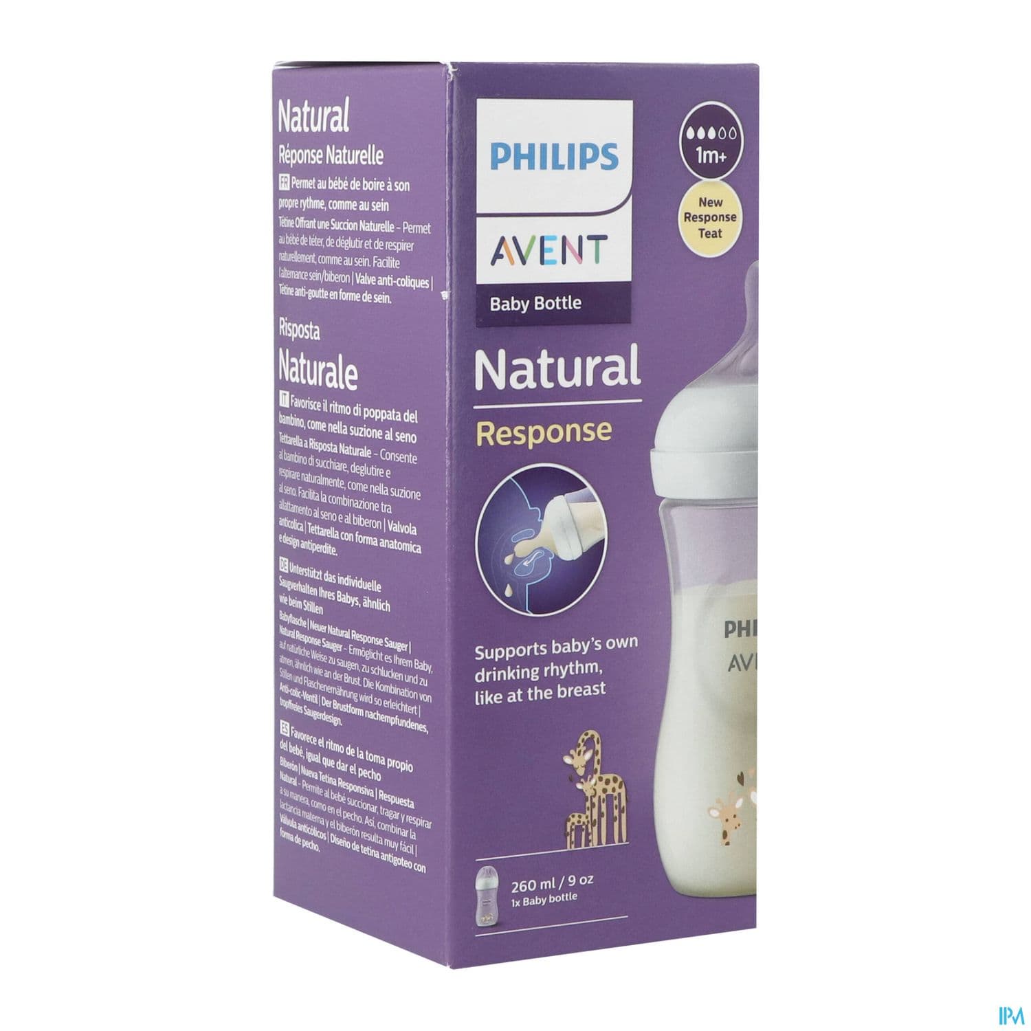 BIB AVENT NAT RESPONSE 260MLGIRAFE