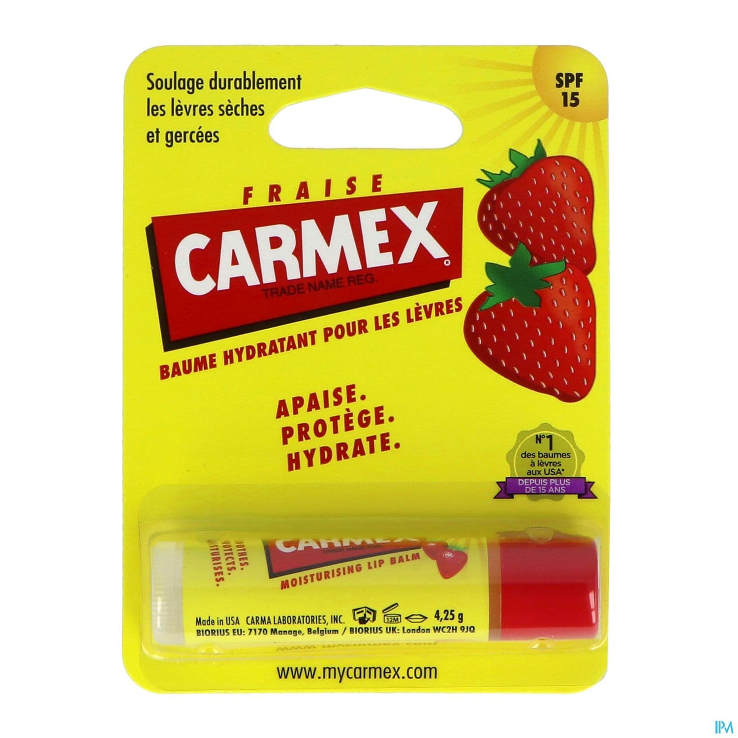 Carmex Stick Levres Spf15 Fraise 4g25