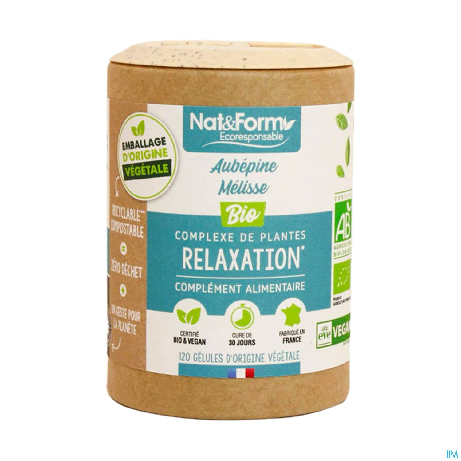 Nat Et Form Ecoresponsable Aubepine Melisse Bio Gelule Vegetale 120