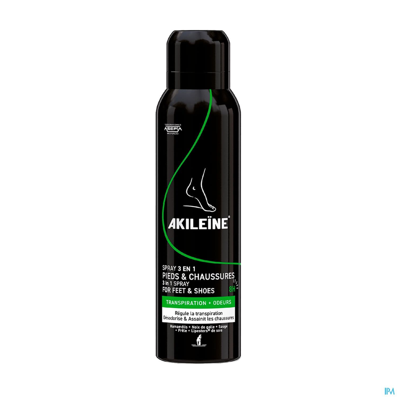 Akileine Spray Noir 3en1 Pieds Chaussures 150ml