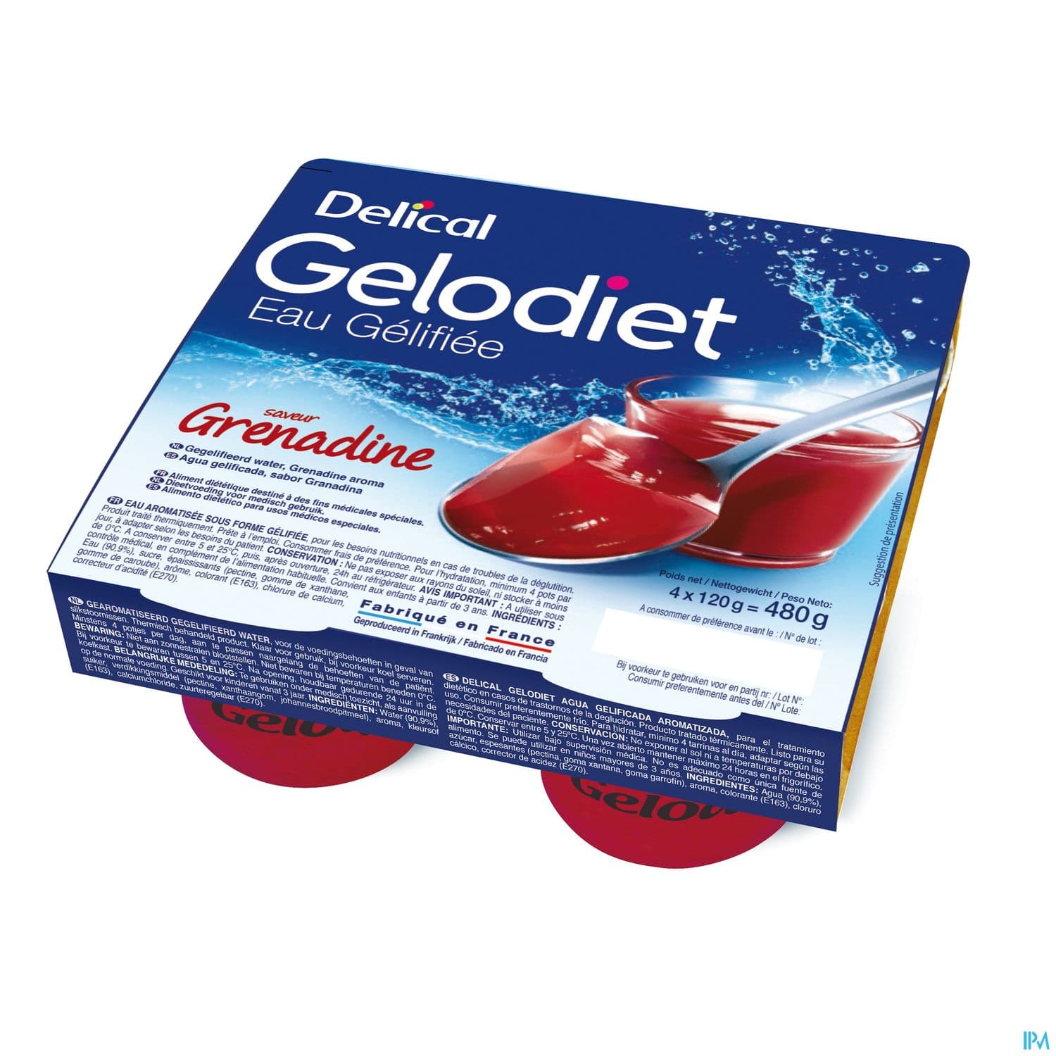 Gelodiet Eau Gelifiee Grenadine 120g X4