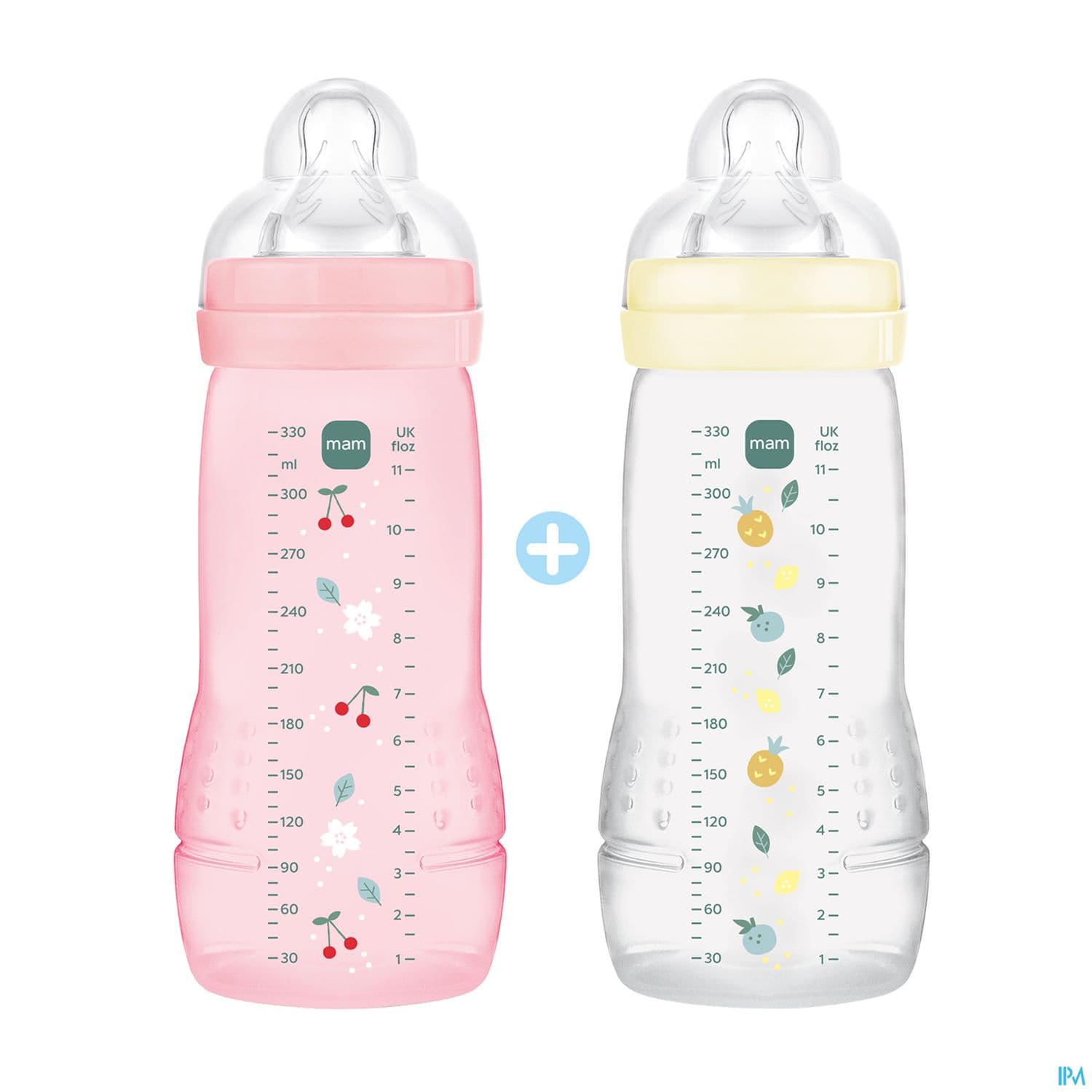 Mam Biberon Easy Active Colore 330ml Berry + Pearl Tetine Debit X X2