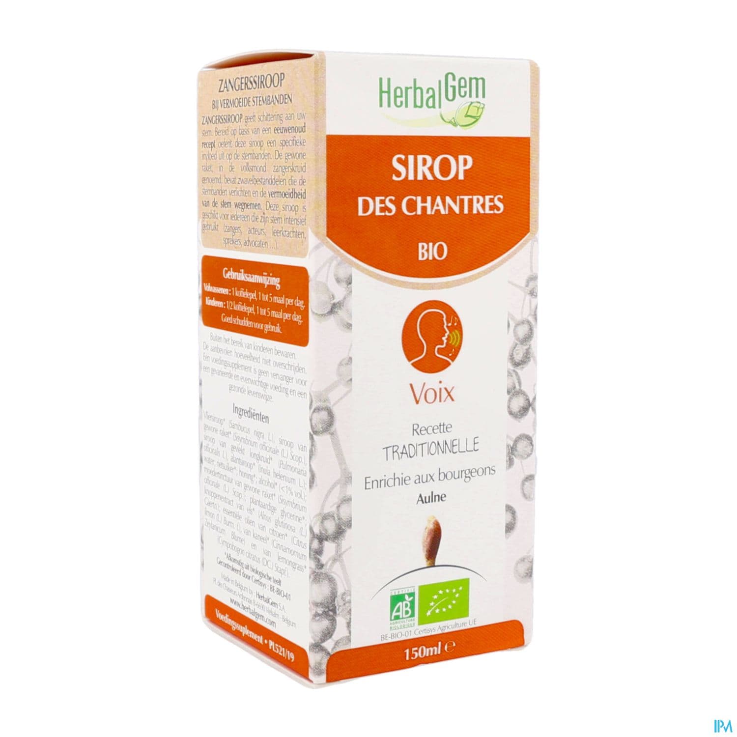 HERBALGEM SIROP CHANTRES BIO 150ML