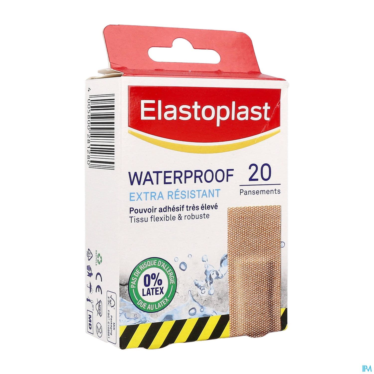 Elastoplast Waterproof Pansement Tissu Resistant 20