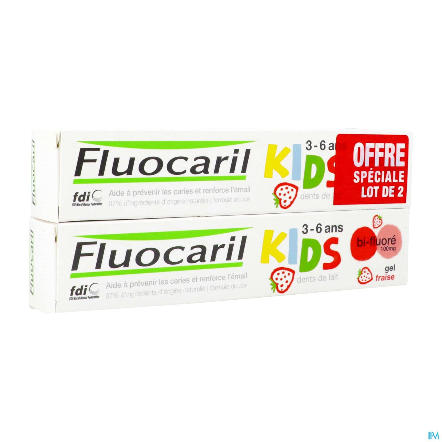 FLUOCARIL KIDS GEL FRAISE 50ML X2
