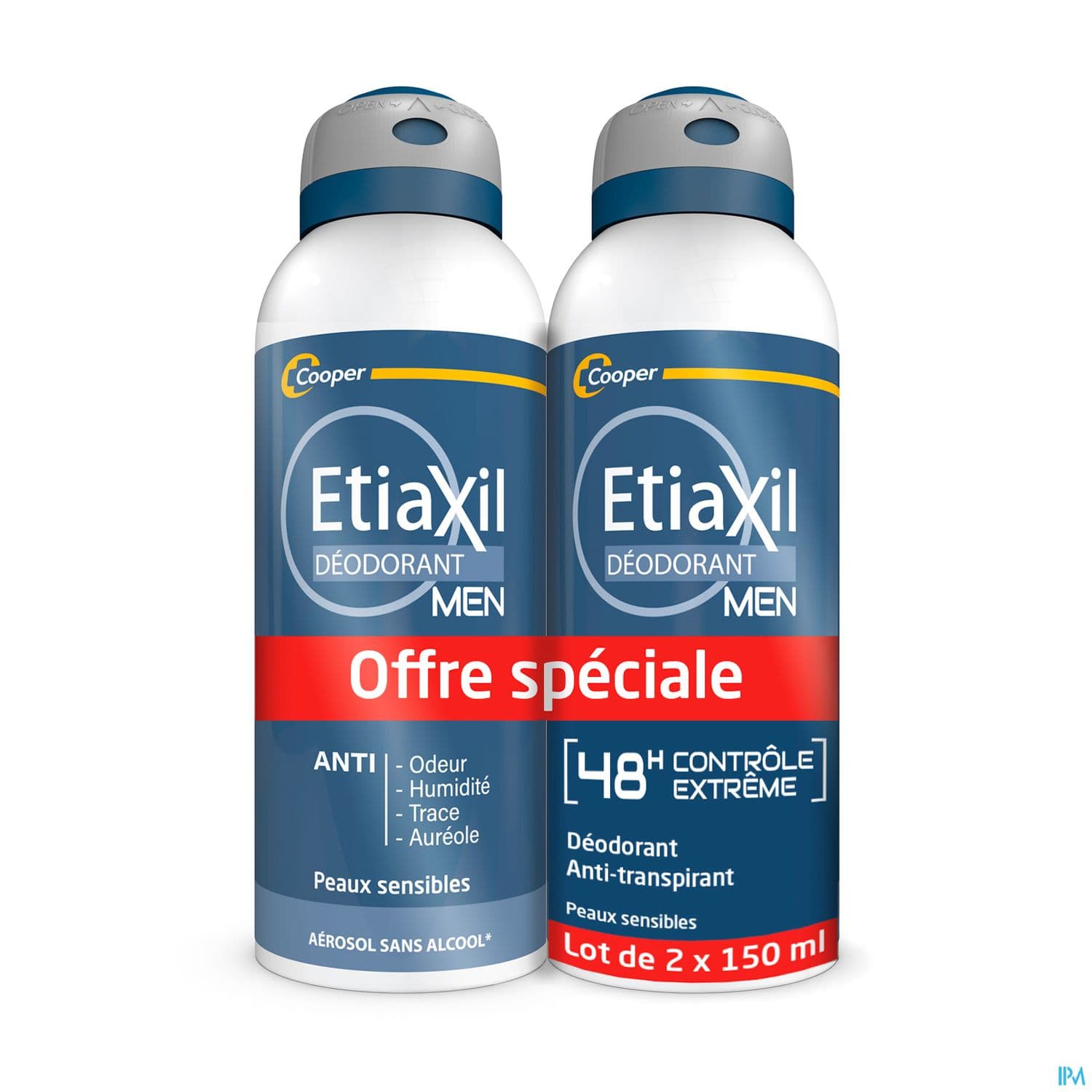 Cooper Etiaxil Antitranspirant Homme 48h Aerosol 150ml X2