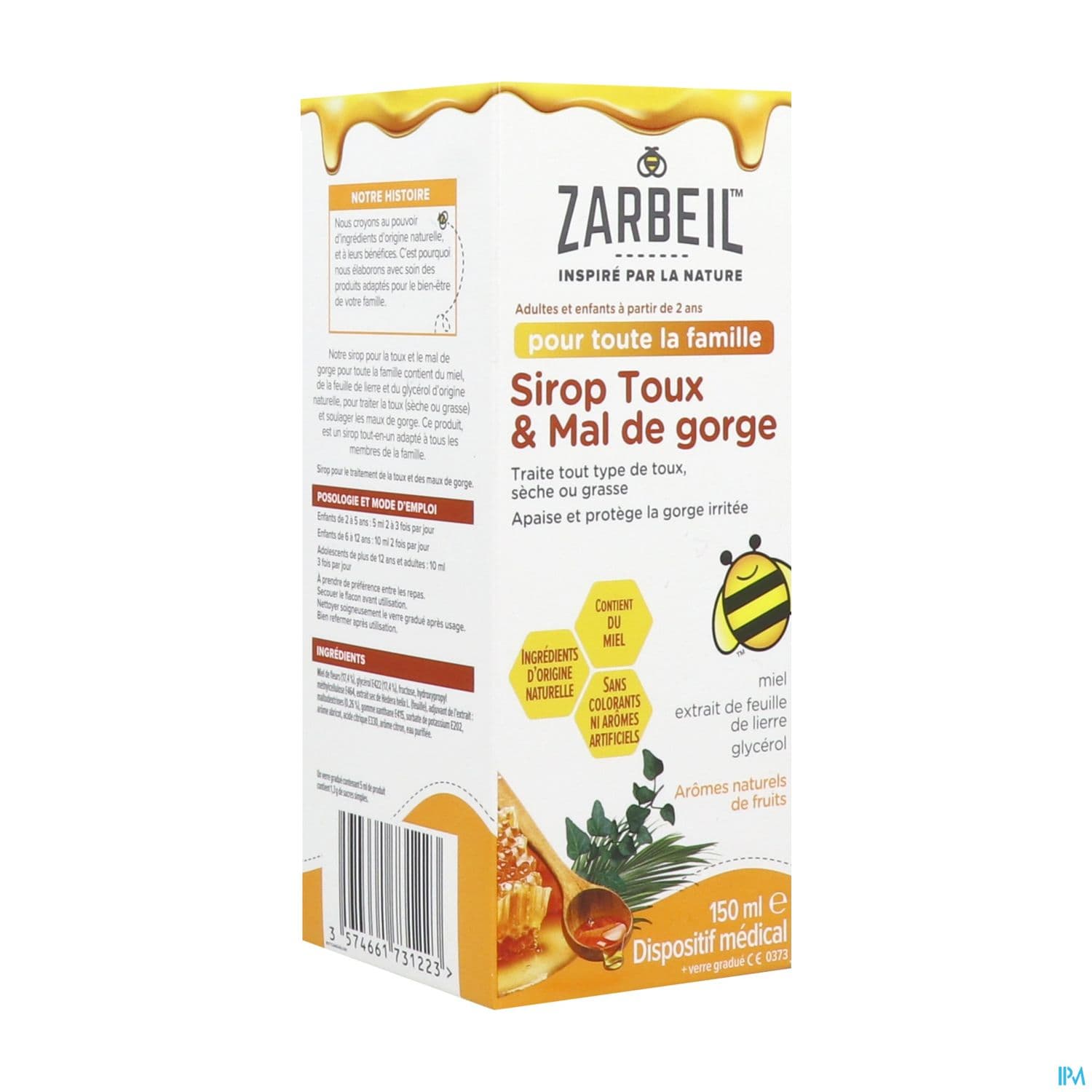 Zarbeil Sirop Adultes Enfants Toux Mal De Gorge 150ml