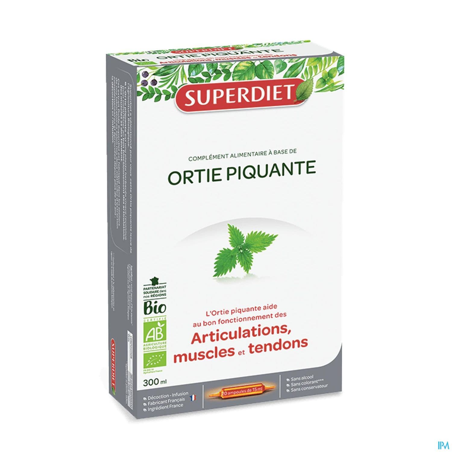 Superdiet Ortie Piquante Bio Ampoule Buvable 15ml 20 — Pharmacie Pharmavance Auteuil