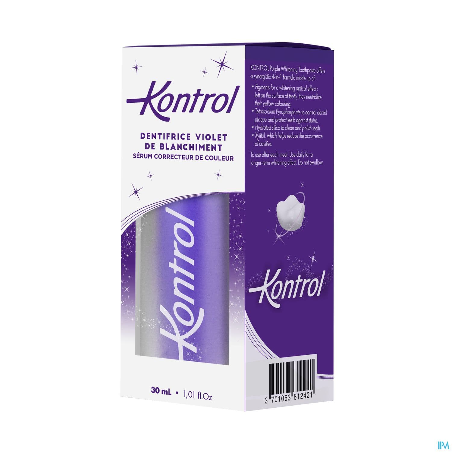 Kontrol Dentifrice Violet De Blanchiment 30ml — Pharmacie Lafayette de Roubaix