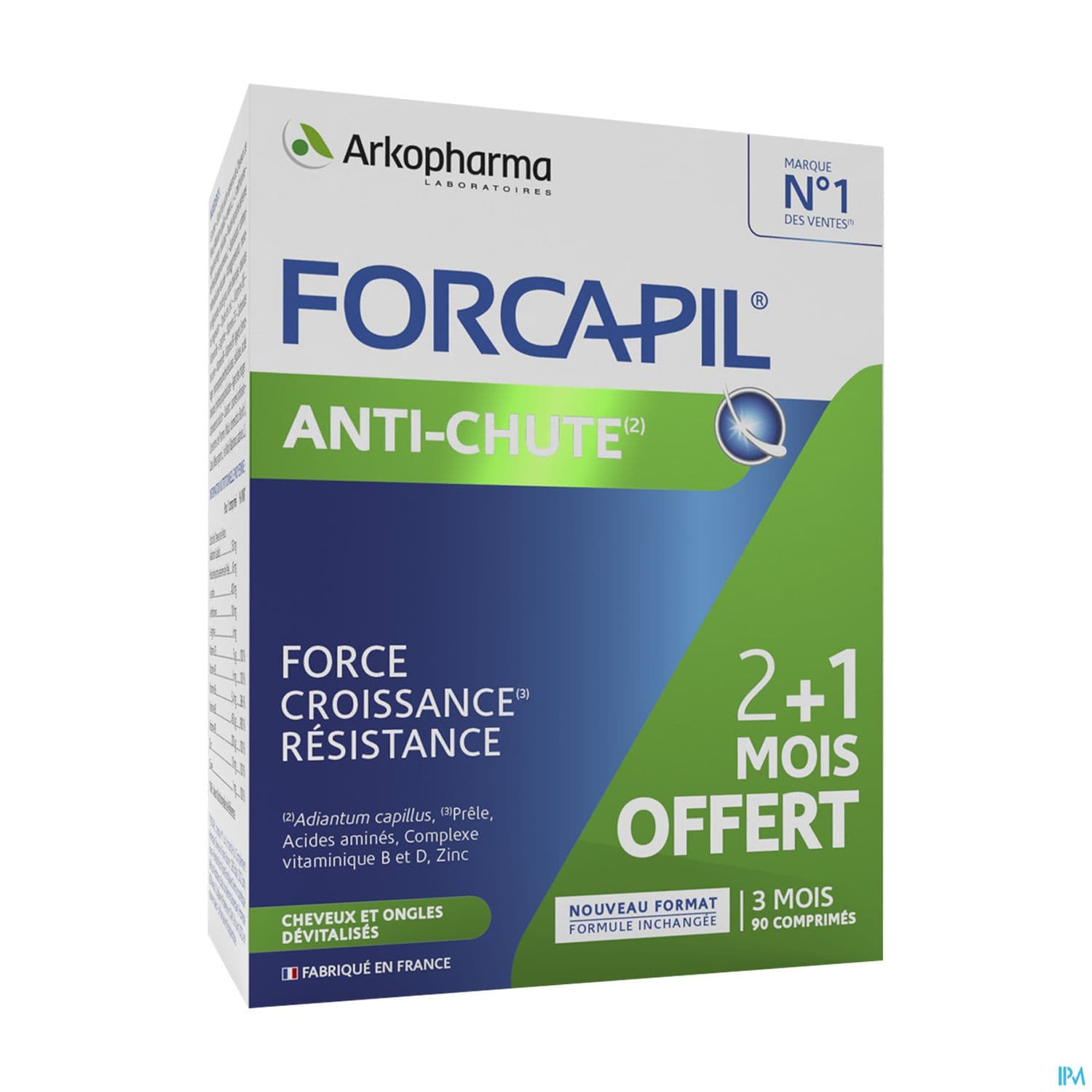 Arkopharma Forcapil Antichute Comprime 90 2 Mois + 1 Offert