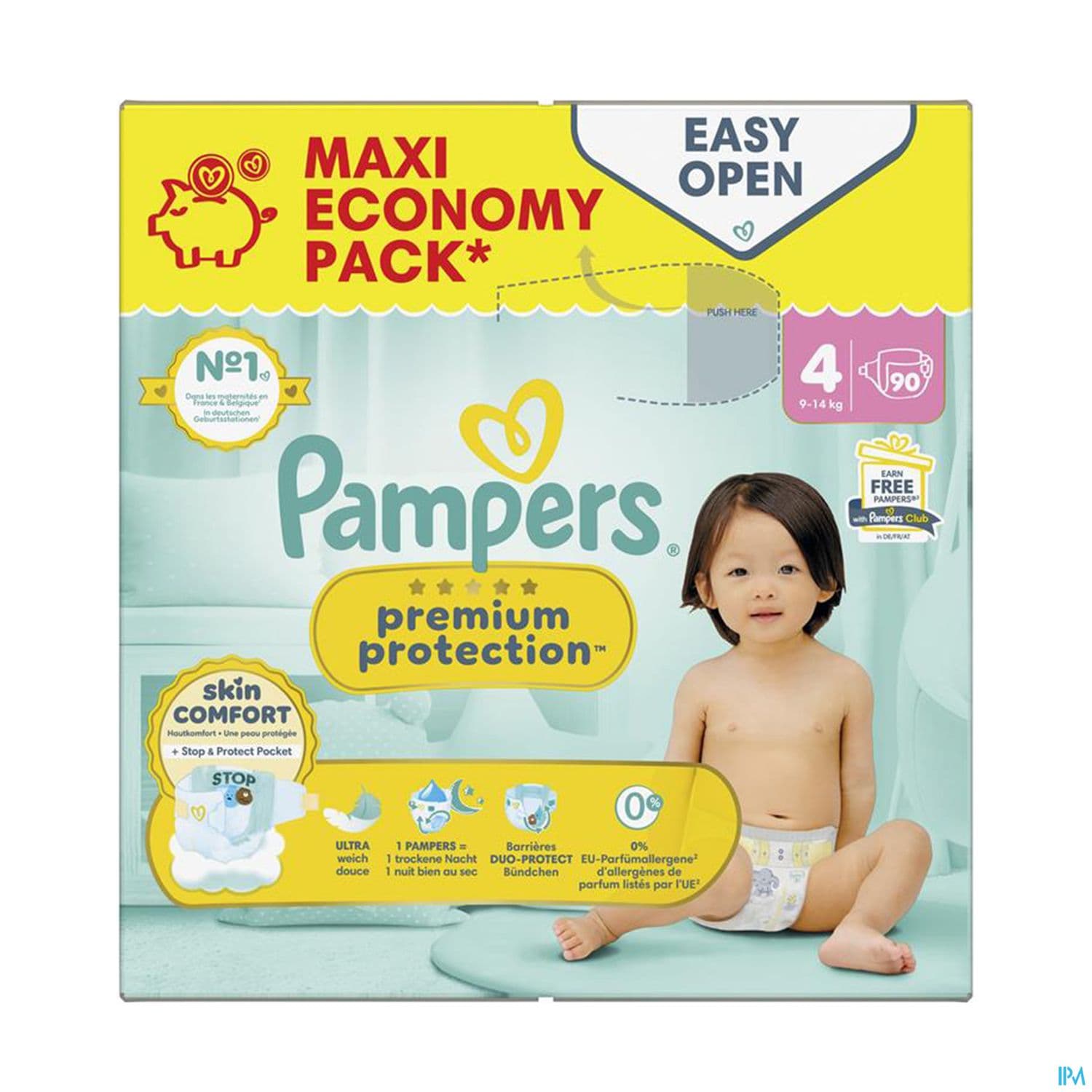 Pampers Premium Protection T4 Change Complet Impregnee De Lotion 9/14kg 90