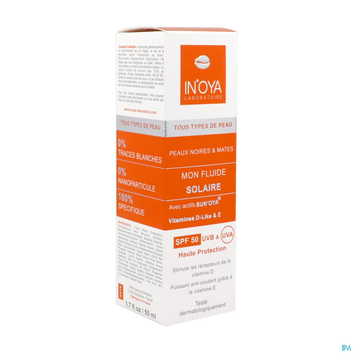 IN'OYA SUN'OYA SPF50 FLUIDE 50ML — Pharmacie Centrale de l'Est