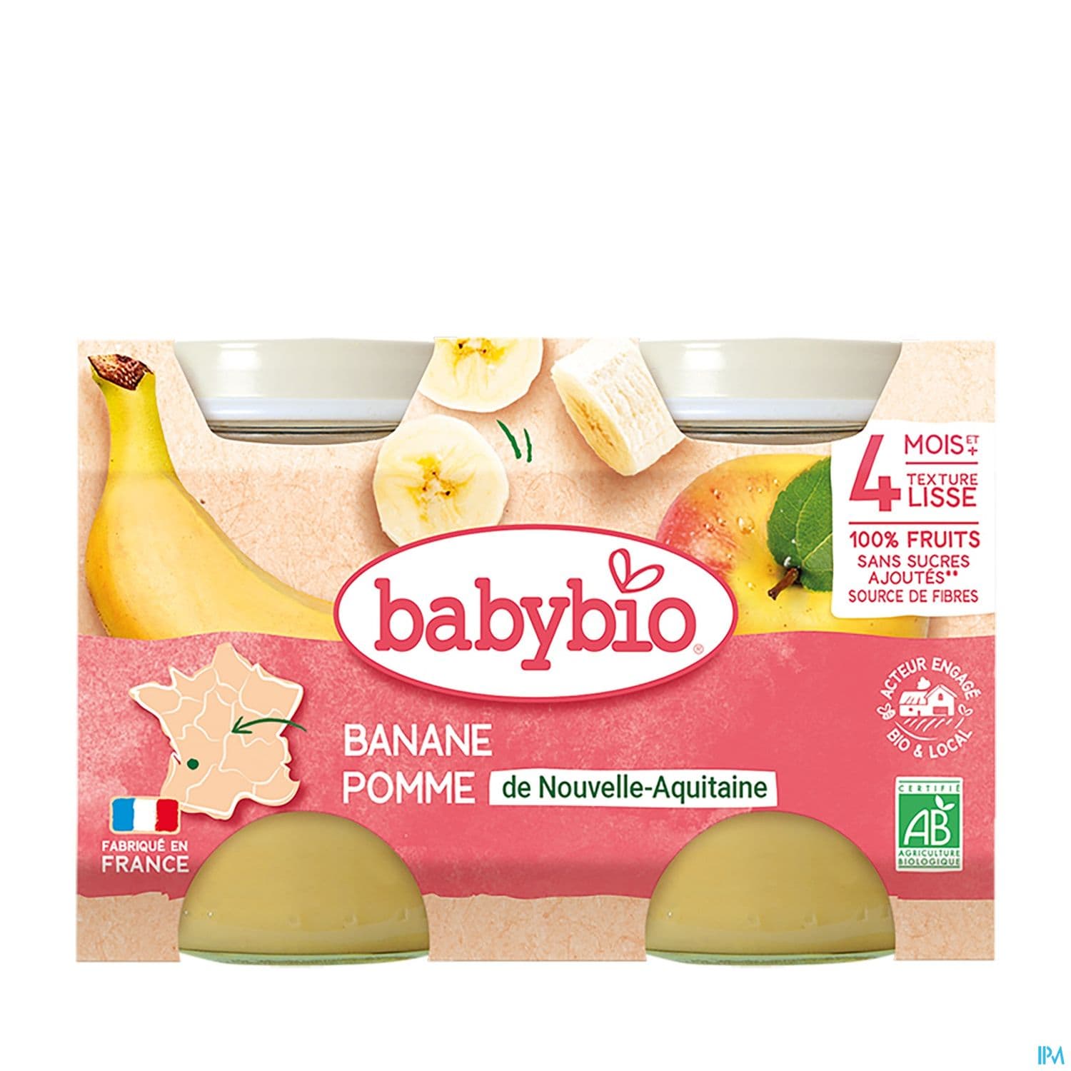 Babybio Banane Pomme De Nouvelle Aquitaine 4m 130g X2