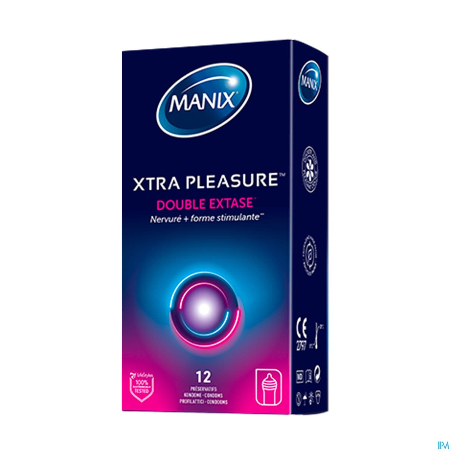 Manix sensations intenses xtra pleasure un maximum de plaisir à deux boite de 12 préservatifs — Pharmacie de Vienne Blois