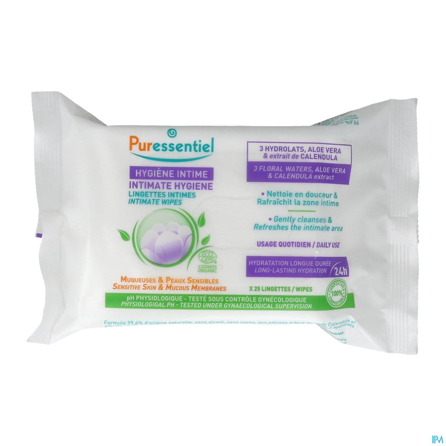 Puressentiel Lingette Intime Quotidienne Certifiee Bio X25