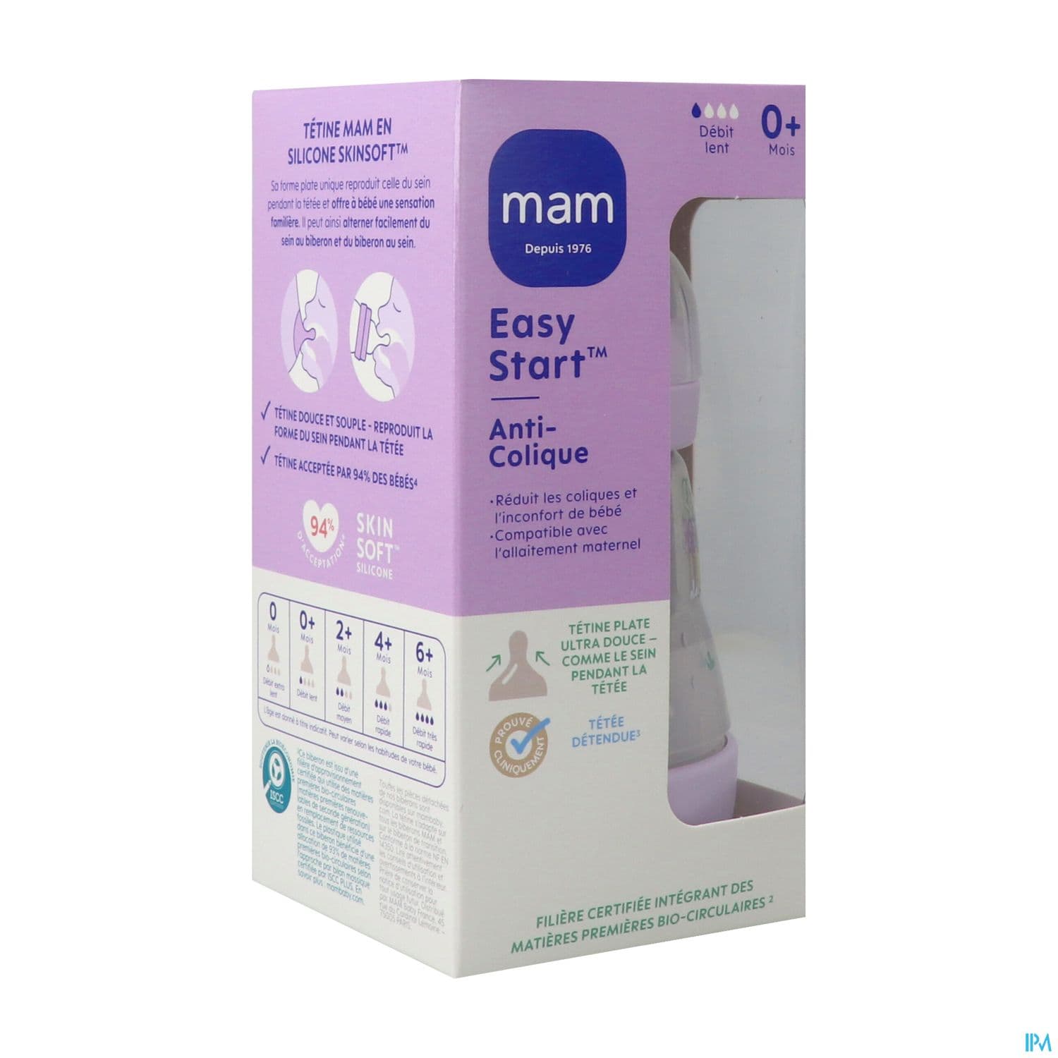 MAM BIB E ST A/COL LILAS D1 160ML