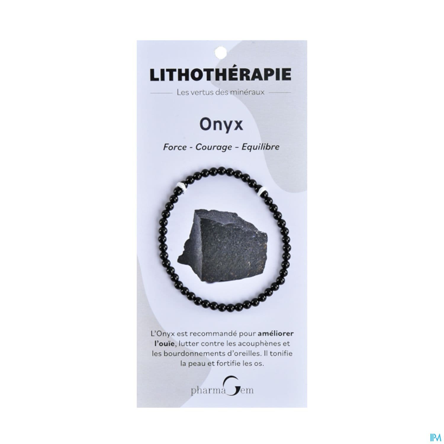 BRACEL LITHOTHERAP ONYX 4MM — Pharmacie Juin