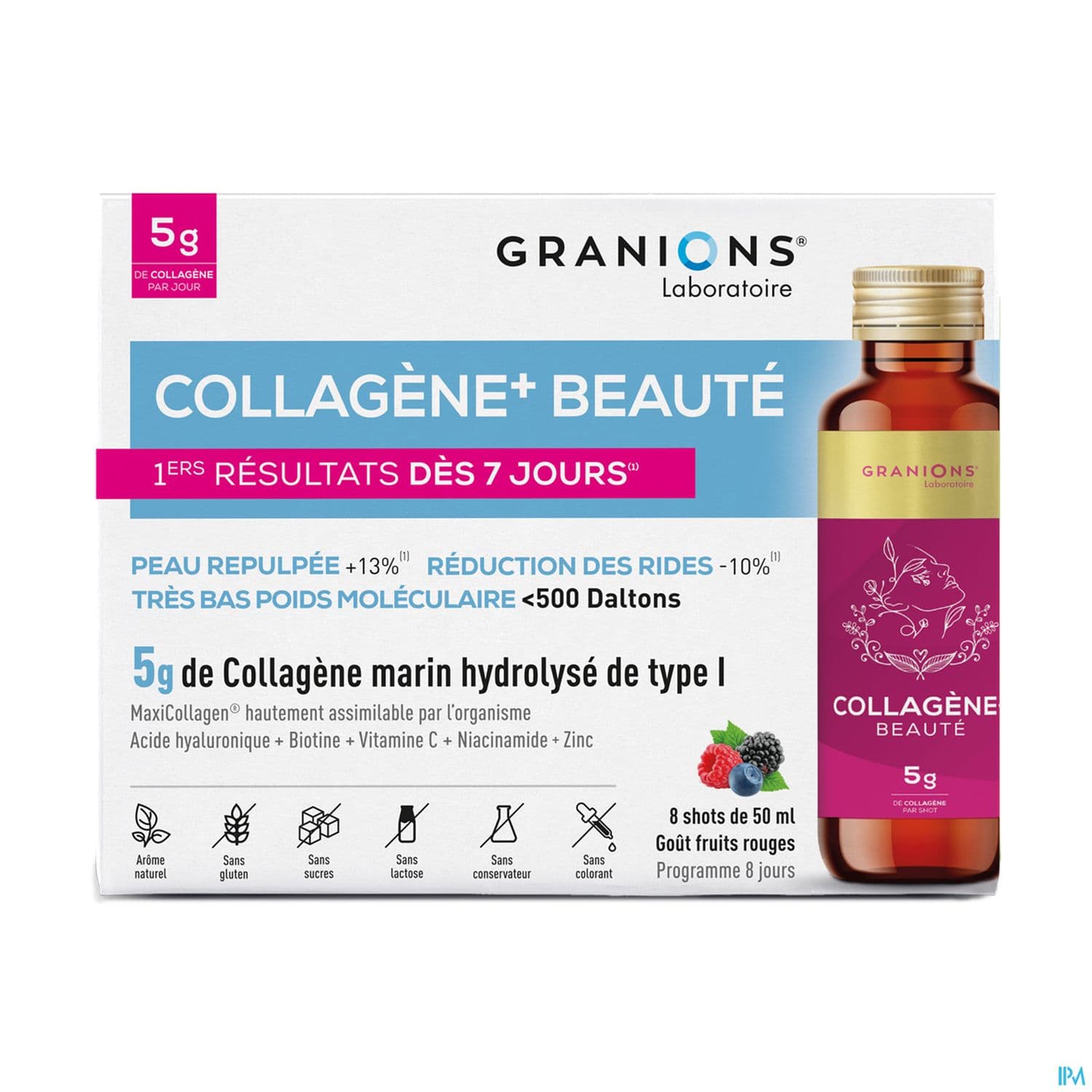 Granions Collagene+ Beaute Gout Fruits Rouges Shot 50ml X8