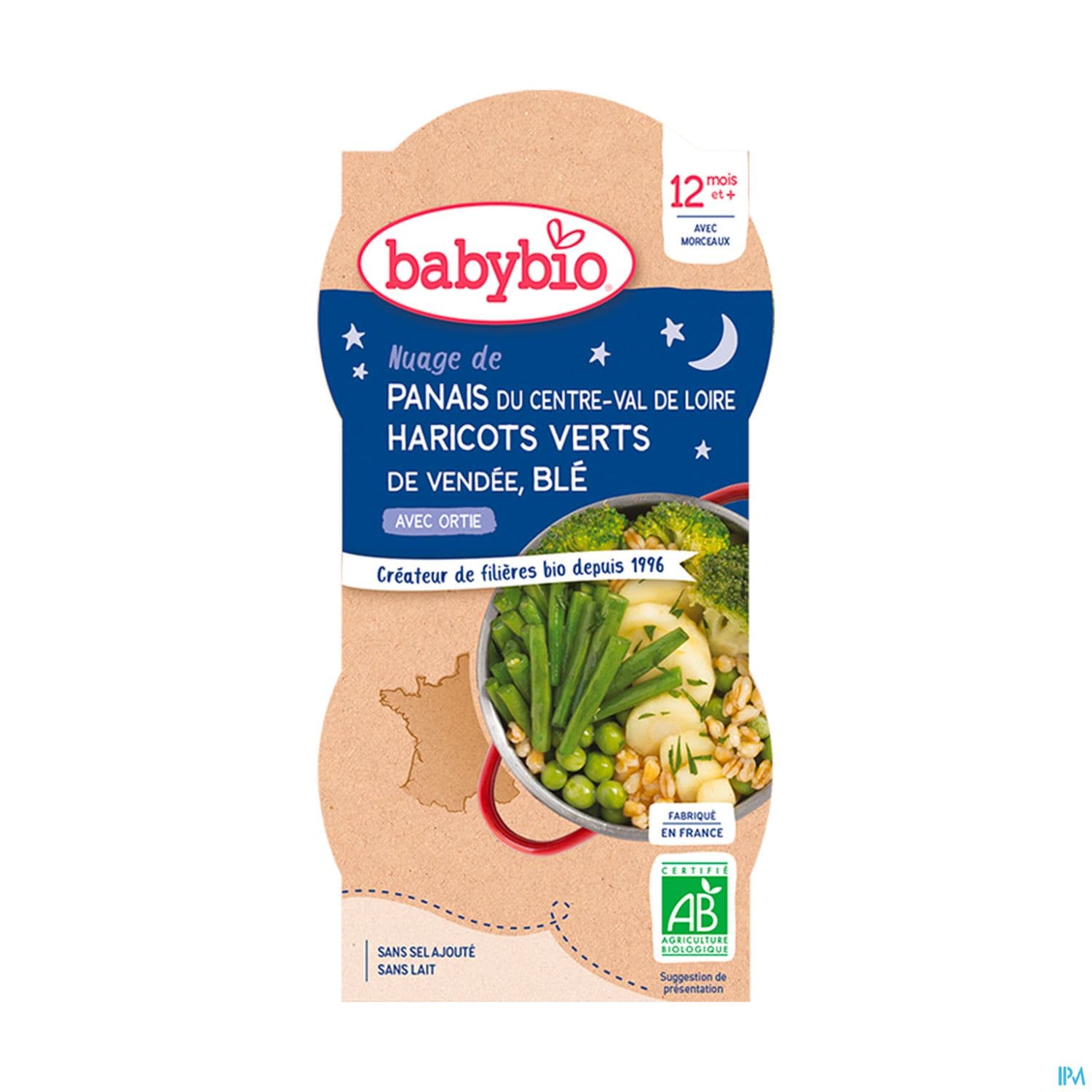BABYBIO BON/NUIT LEG/VERT2X200G