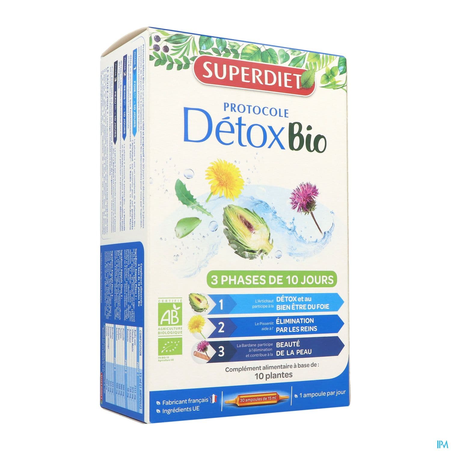 Superdiet Protocole Detox Bio Ampoule Buvable 15ml 30 — Pharmacie Pharmavance Auteuil