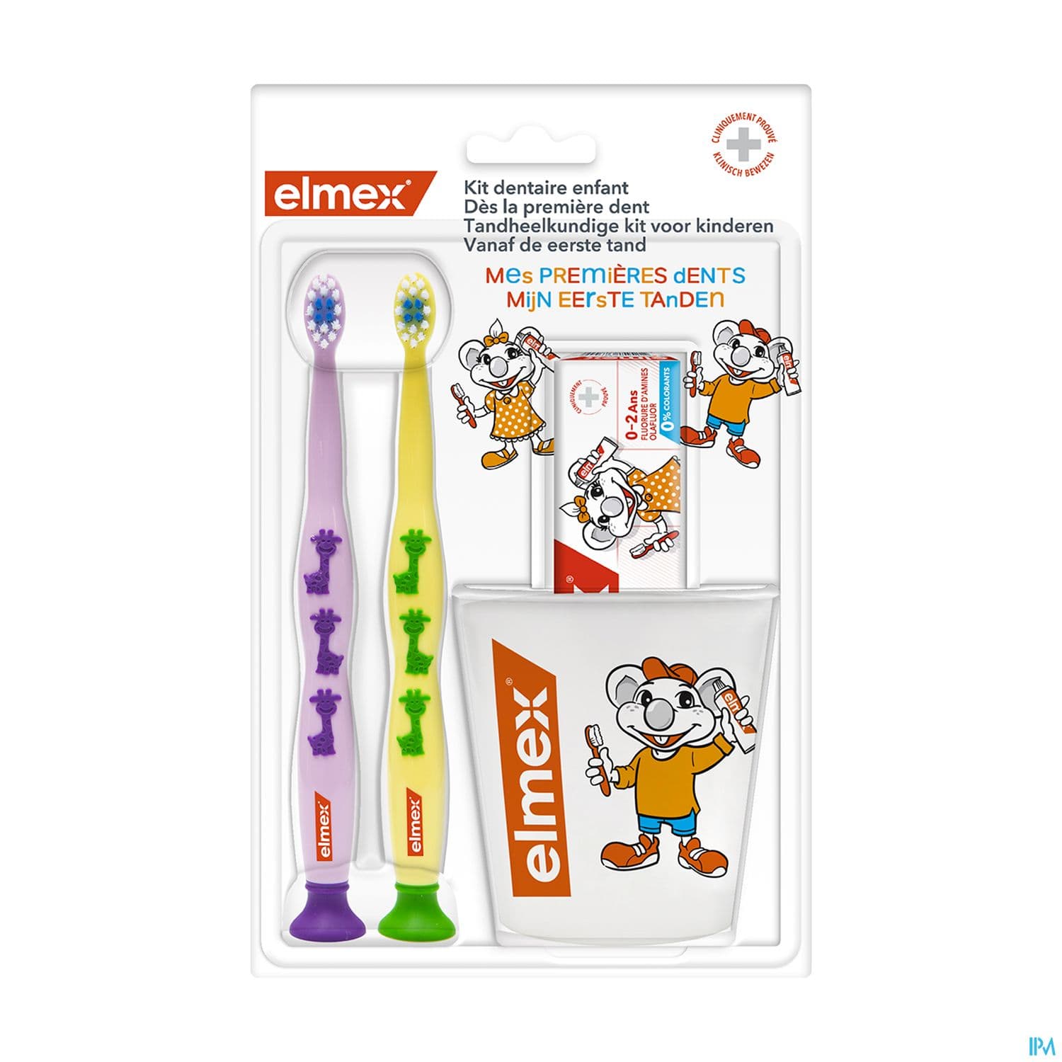 Elmex Debutant Brosse A Dents 0/3ans X2 + Dentifrice 50ml + Gobelet