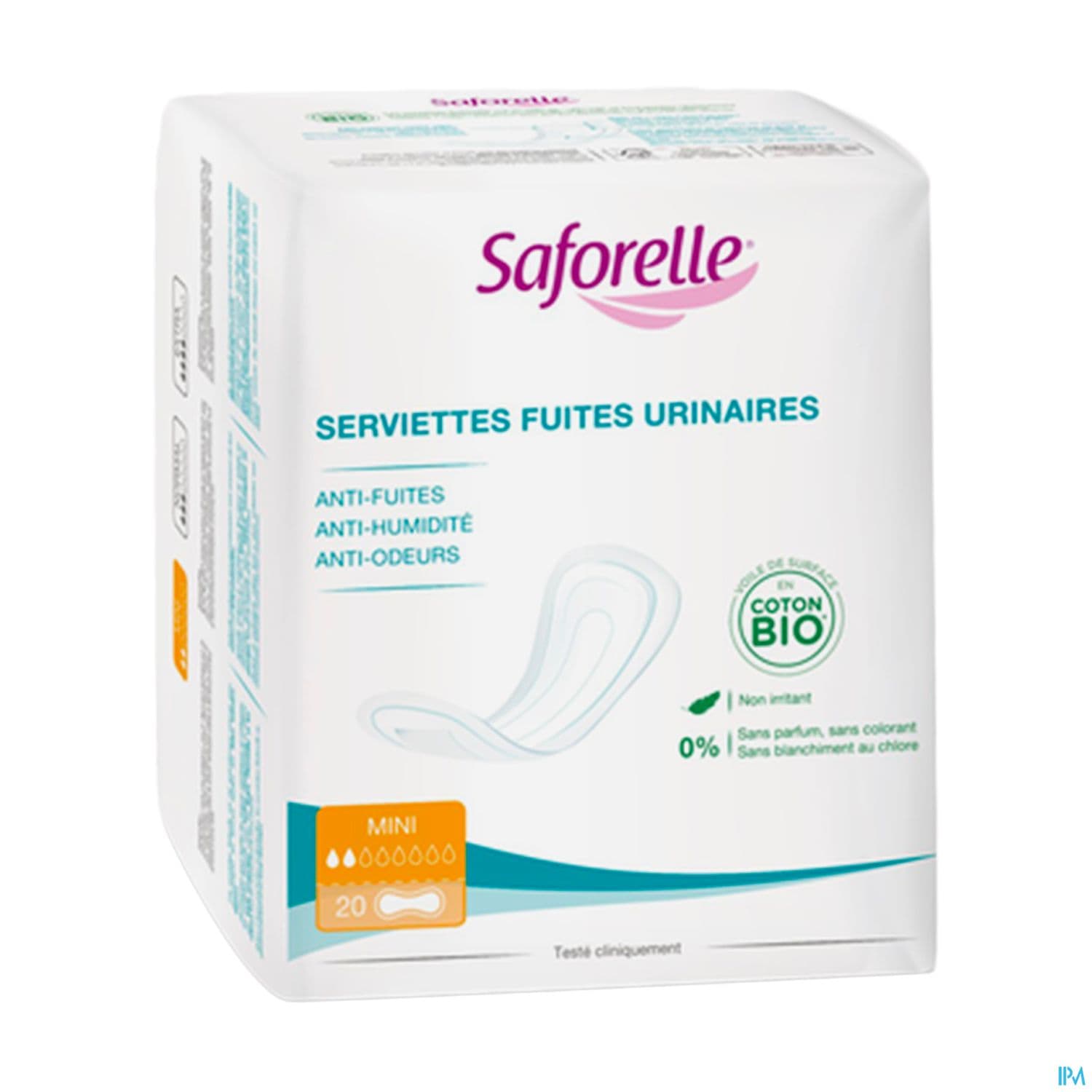 Saforelle Serviette Fuite Urinaire En Coton Bio Femme Mini Sachet 20