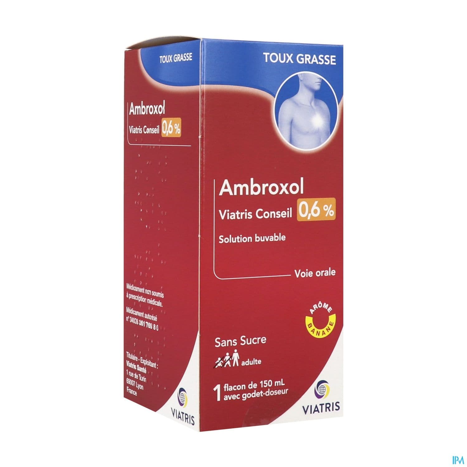 Ambroxol Viatris 0.6% Solution Buvable 150ml + Gobel