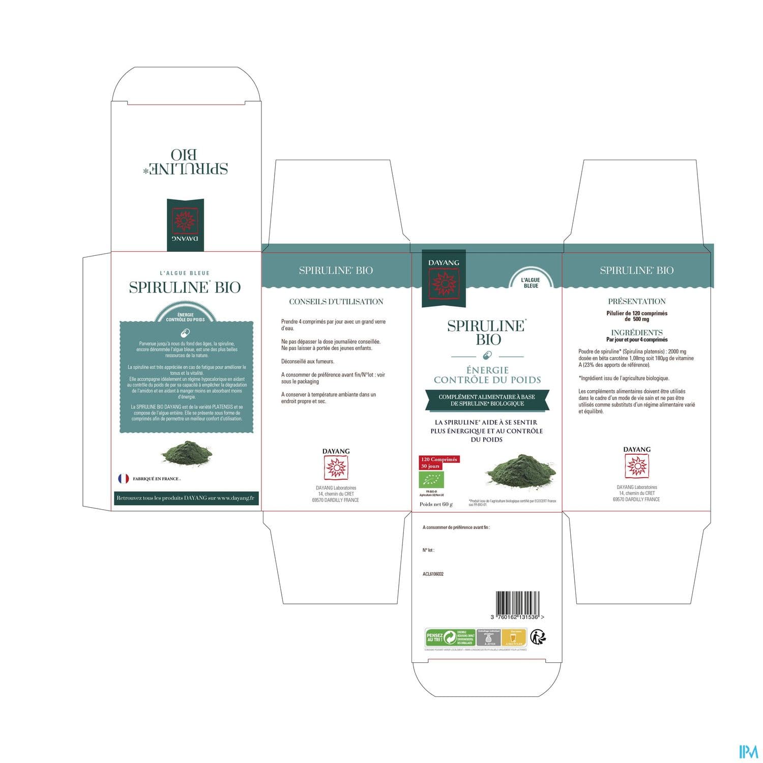 Dayang Spiruline Bio Comprime 30