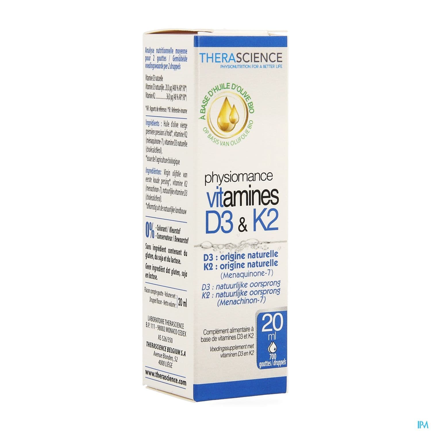 Therascience Physiomance Vitamine D3 K2 Gouttes 20ml