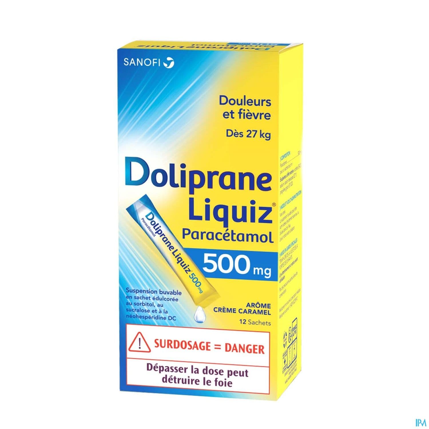 Dolipraneliquiz 500mg Suspension Buvable Sachet 6ml 12