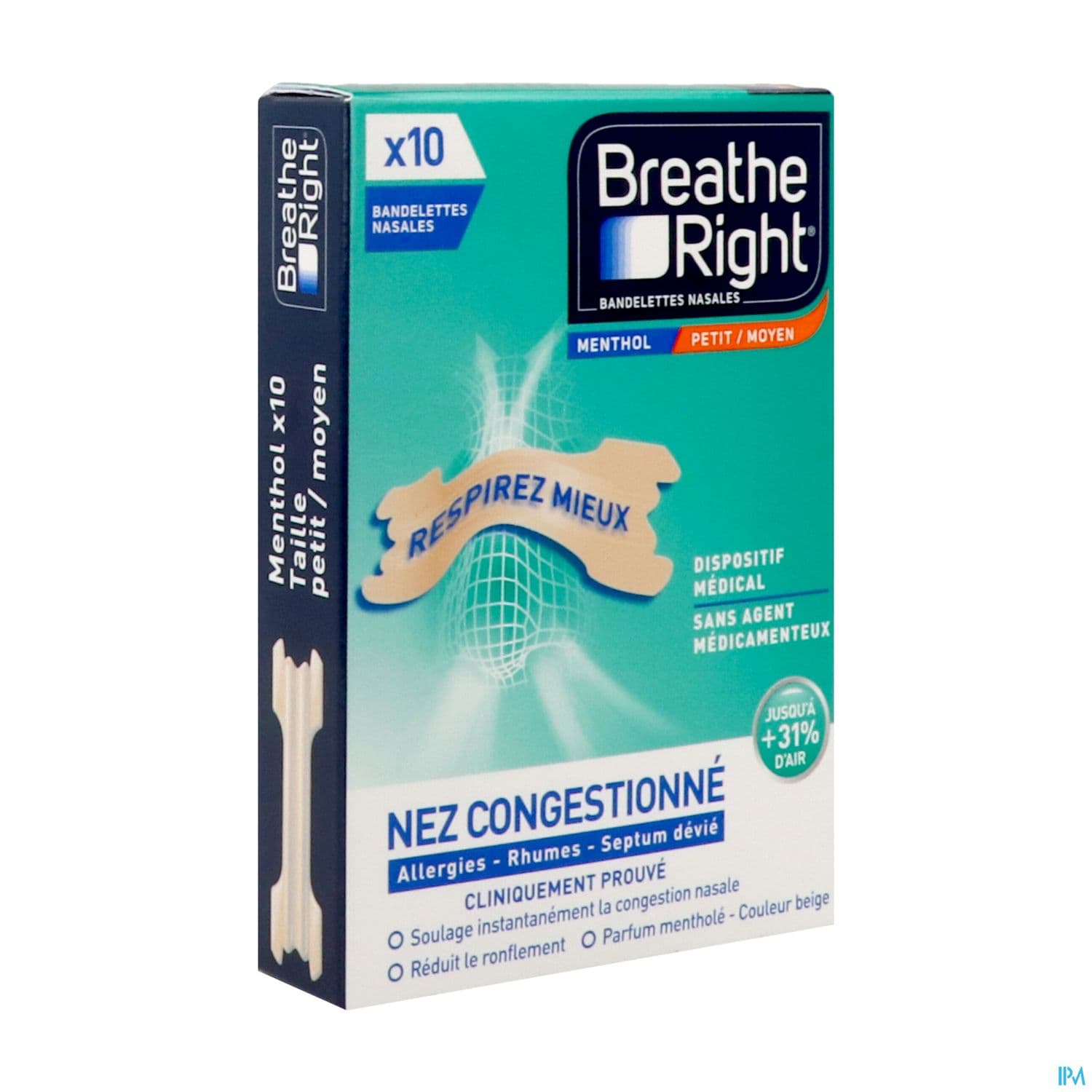 BREATHE RIGHT BAND NASAL MENTH X10