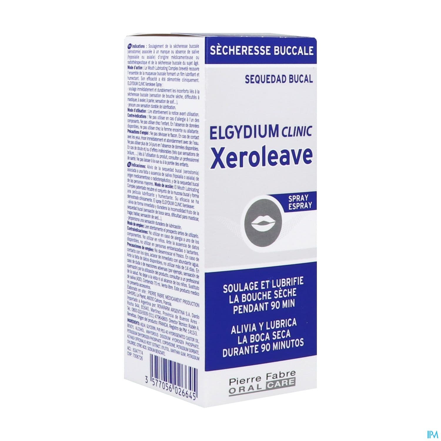 Elgydium Clinic Xeroleave Spray Buccal Lubrifiant Pour Bouche Seche Dispositif Medical 70ml