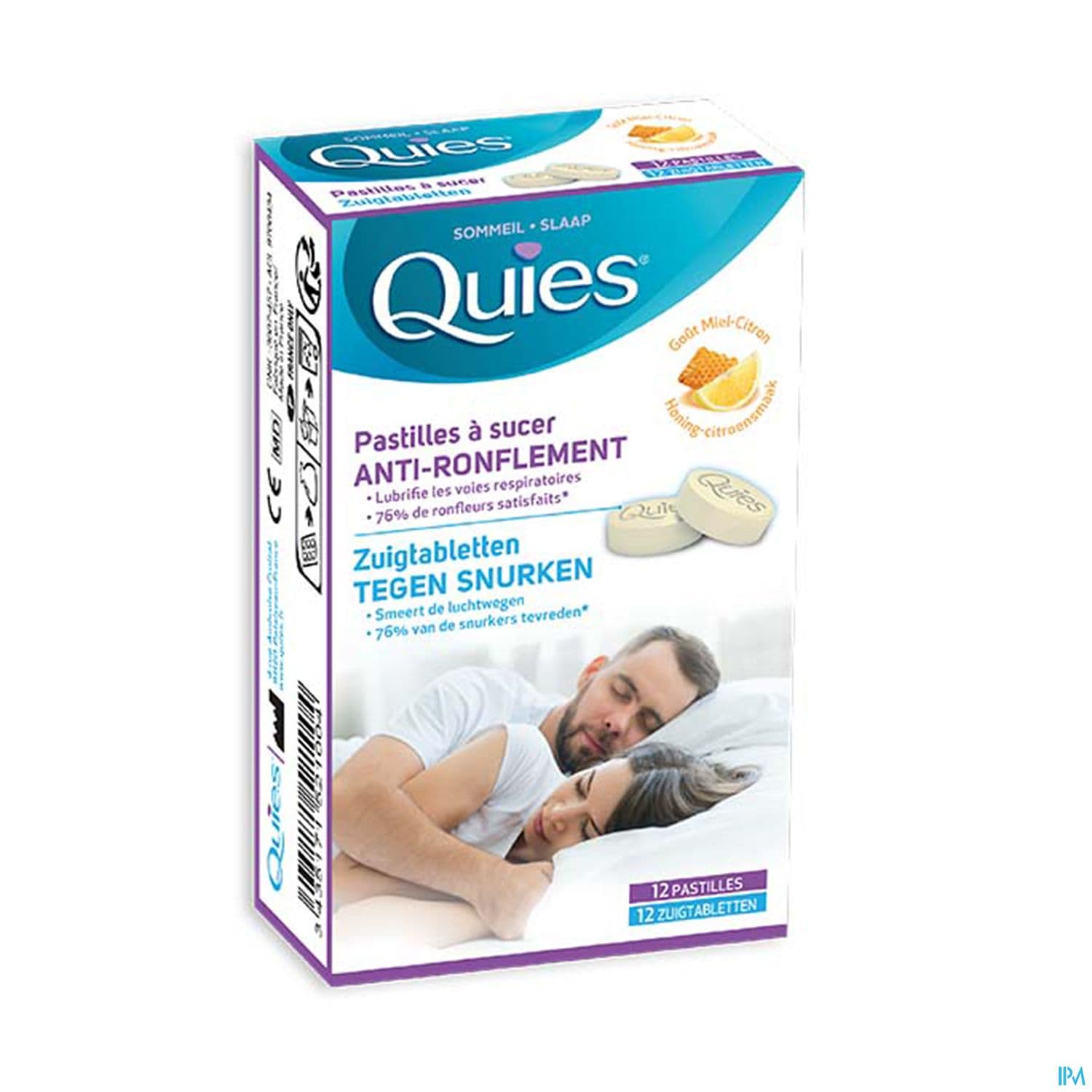 Quies Antironflement Pastille A Sucer Miel Citron 12