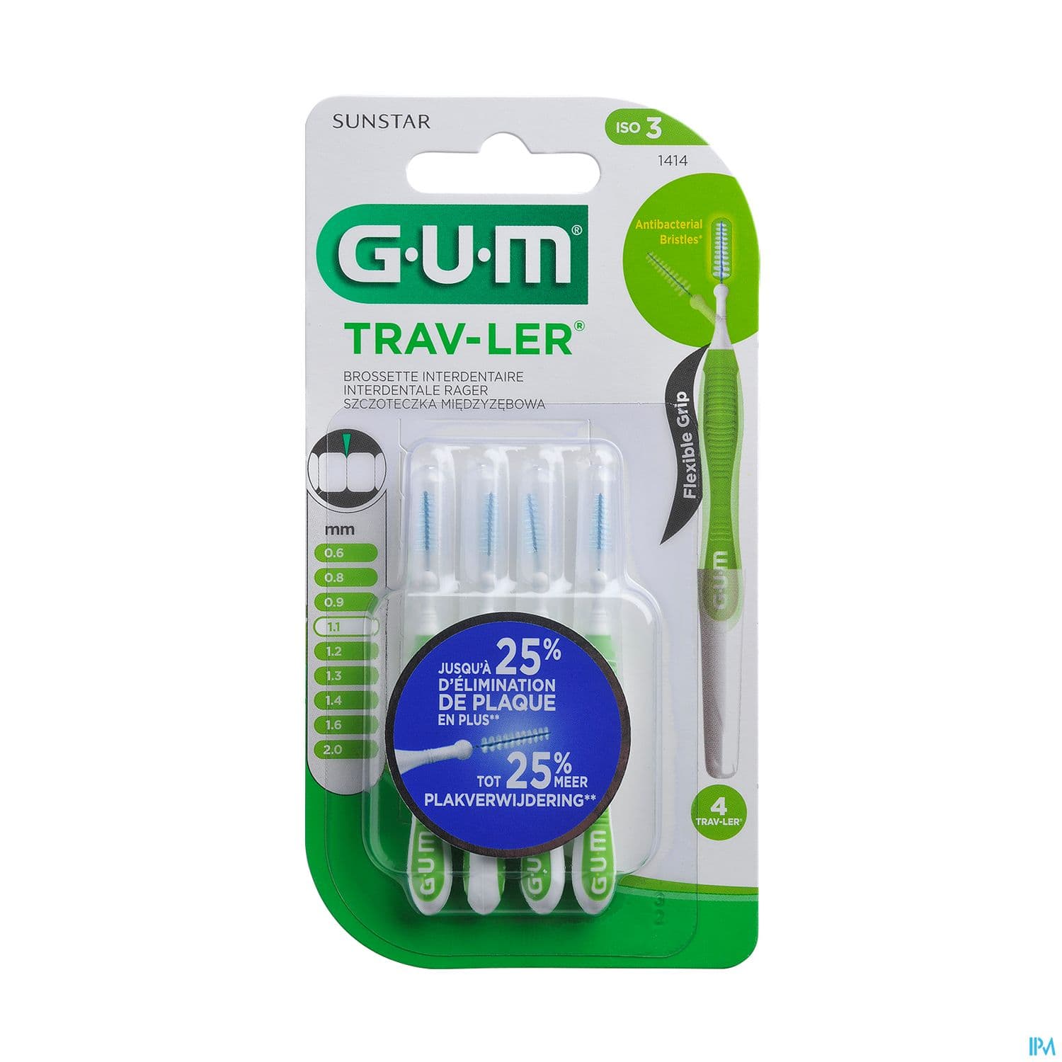 GUM TRAVLER BROSSET 1,1MM 1414 X4