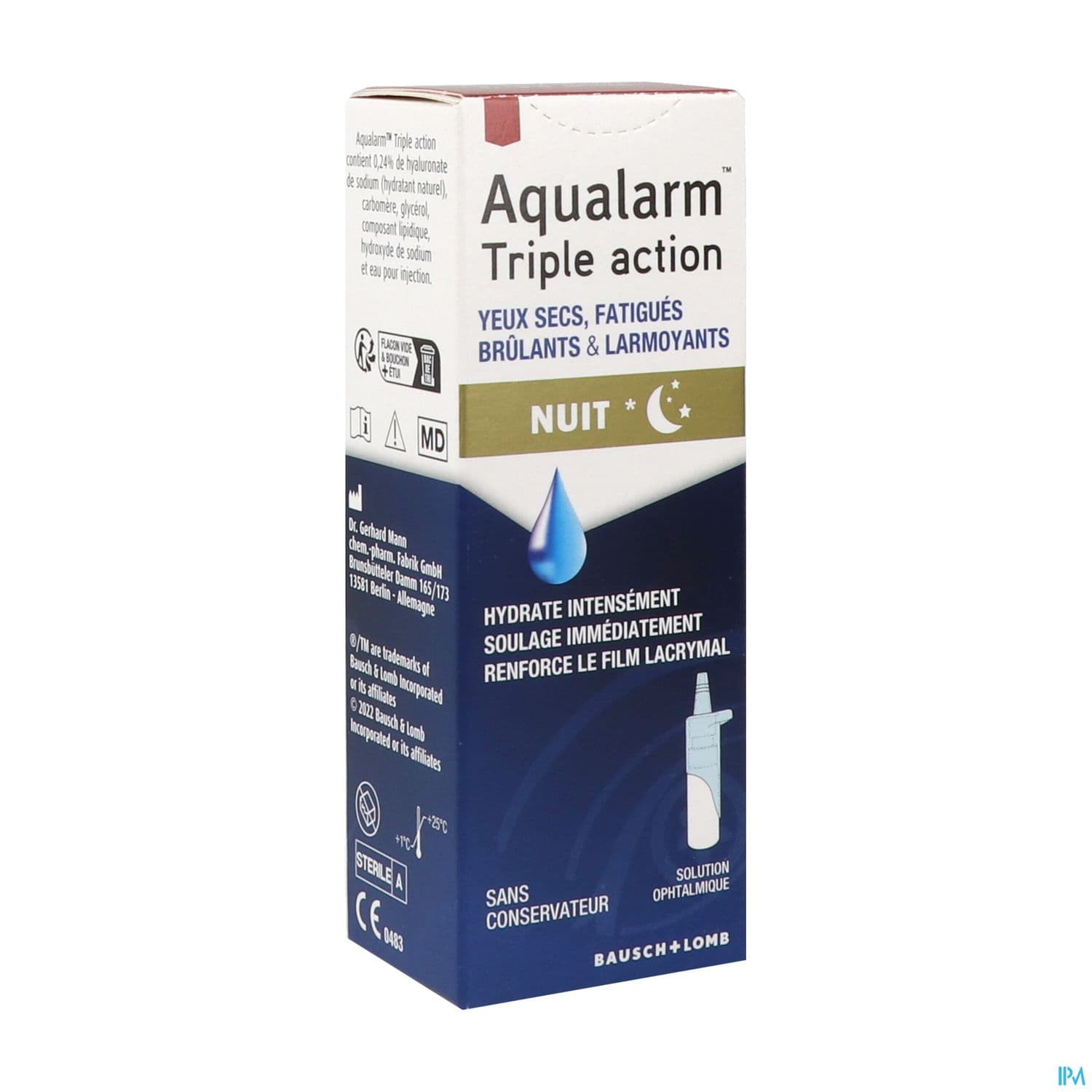 Aqualarm Triple Action Jour Nuit Sol Ophtalmique 10ml