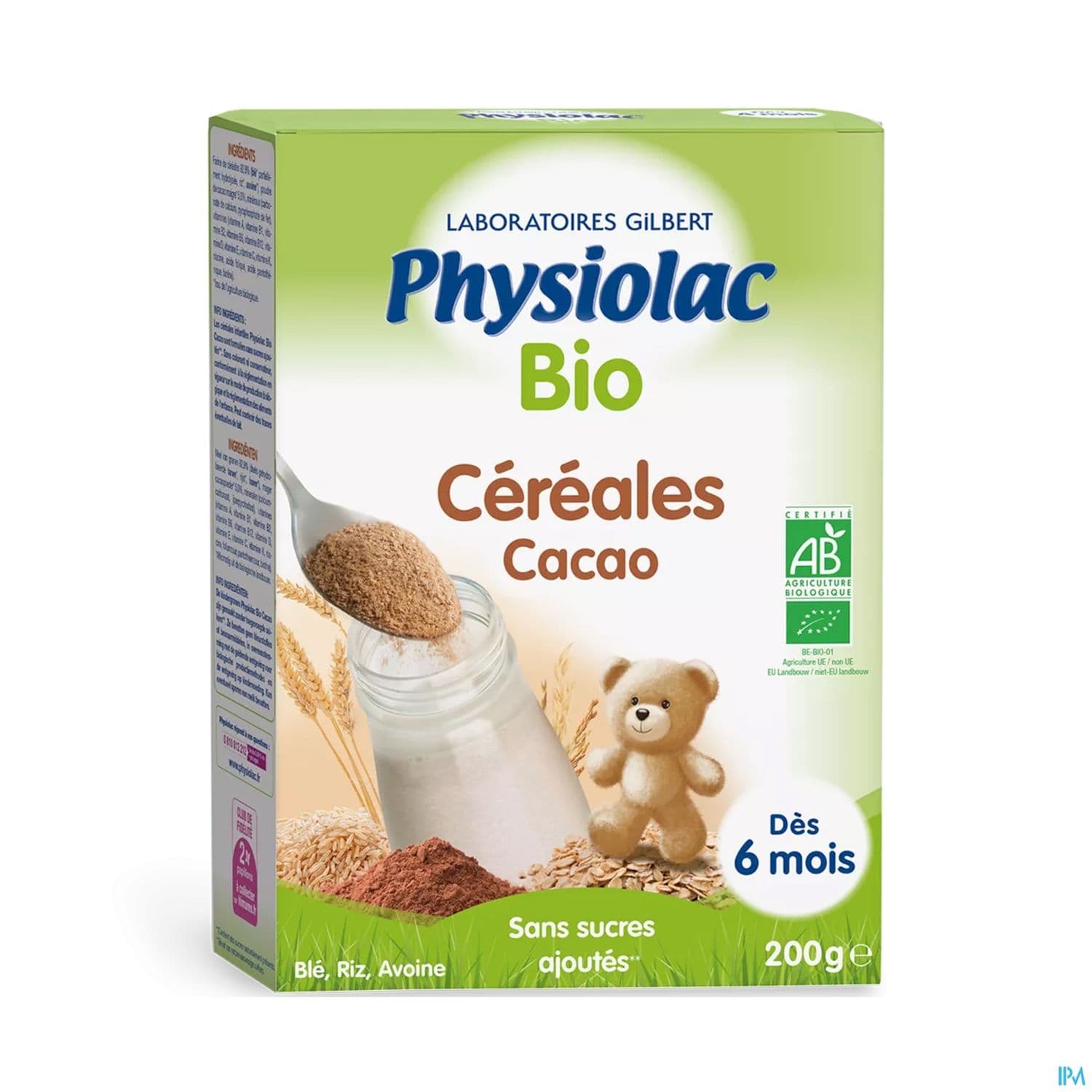 PHYSIOLAC CEREALE CACAO BIO 200G.
