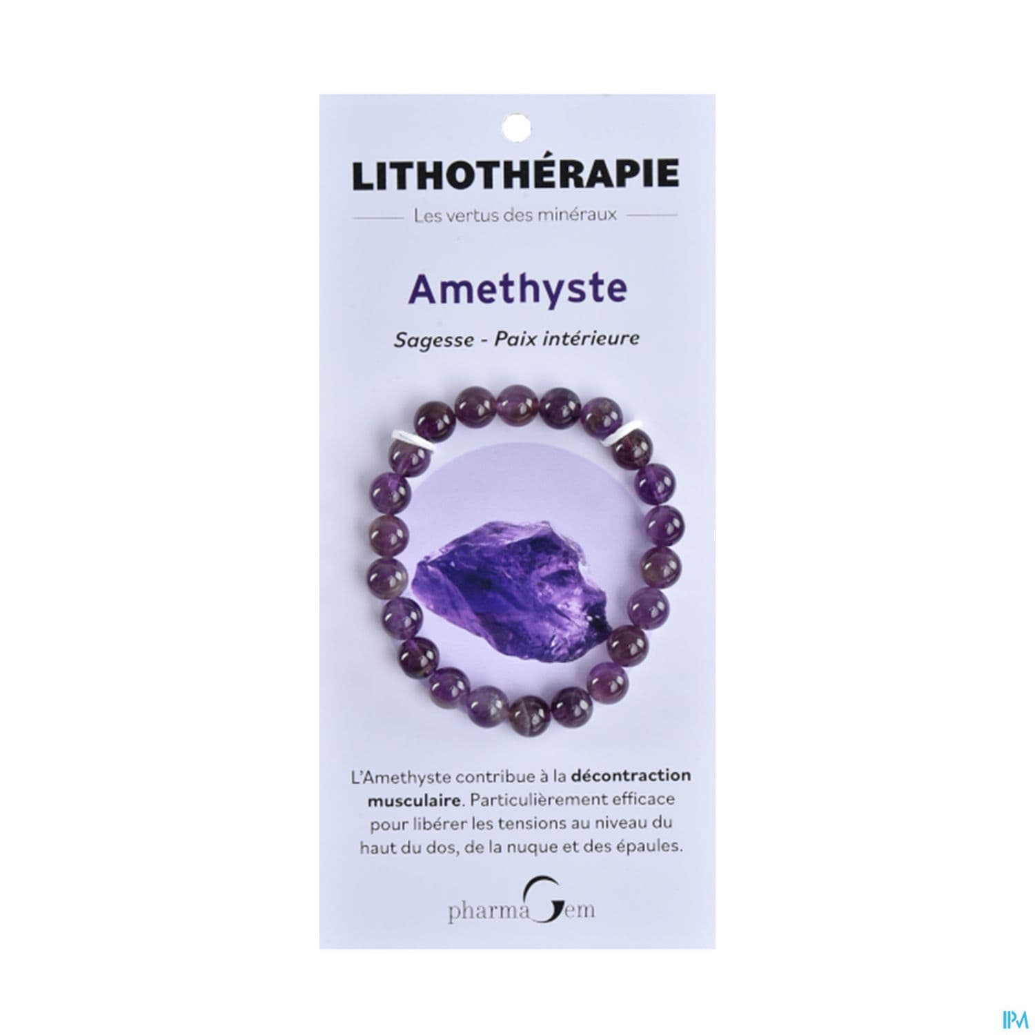 BRACEL LITHOTHERAP AMETHYSTE 8MM