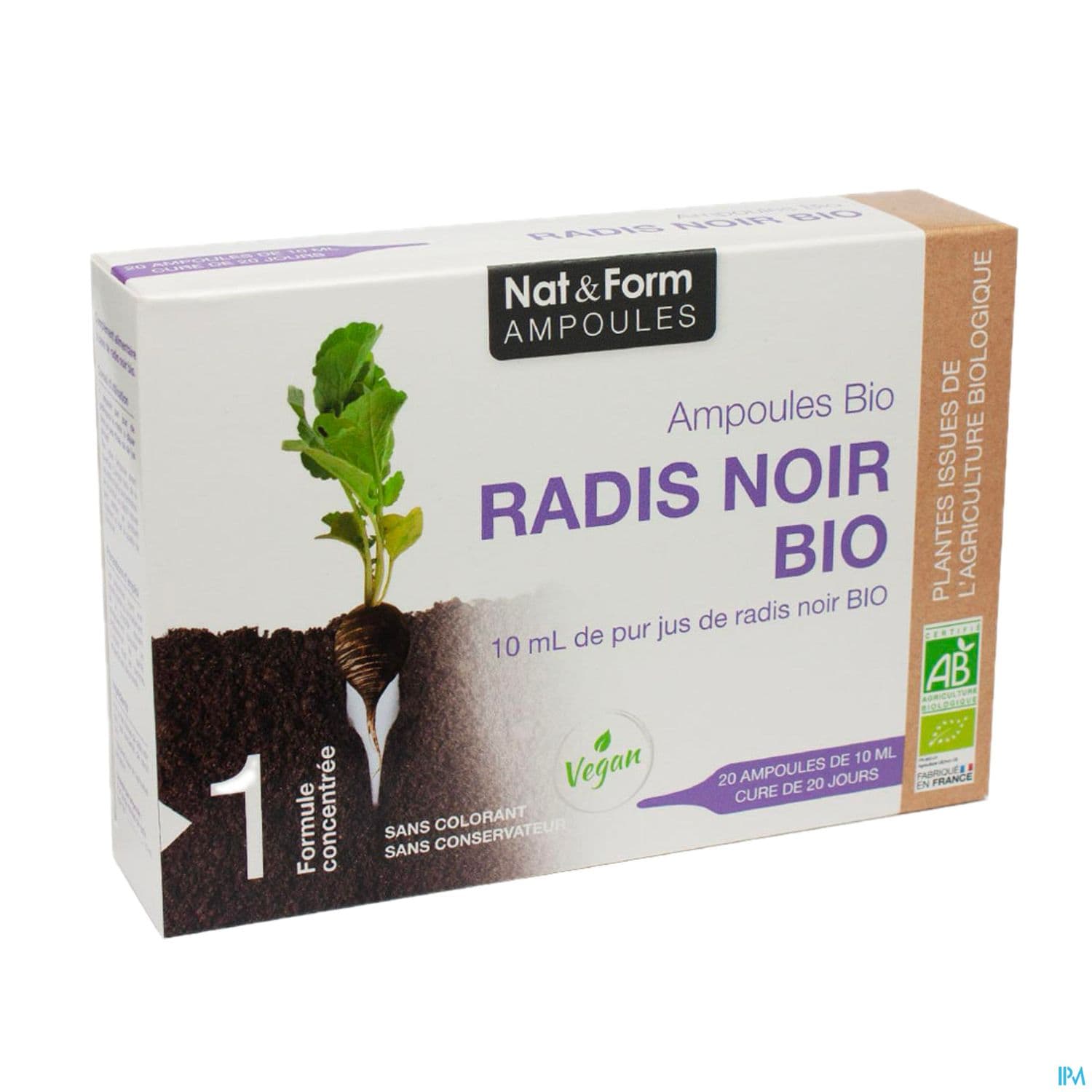 Nat Et Form Ampoule Radis Noir Bio 10ml 20