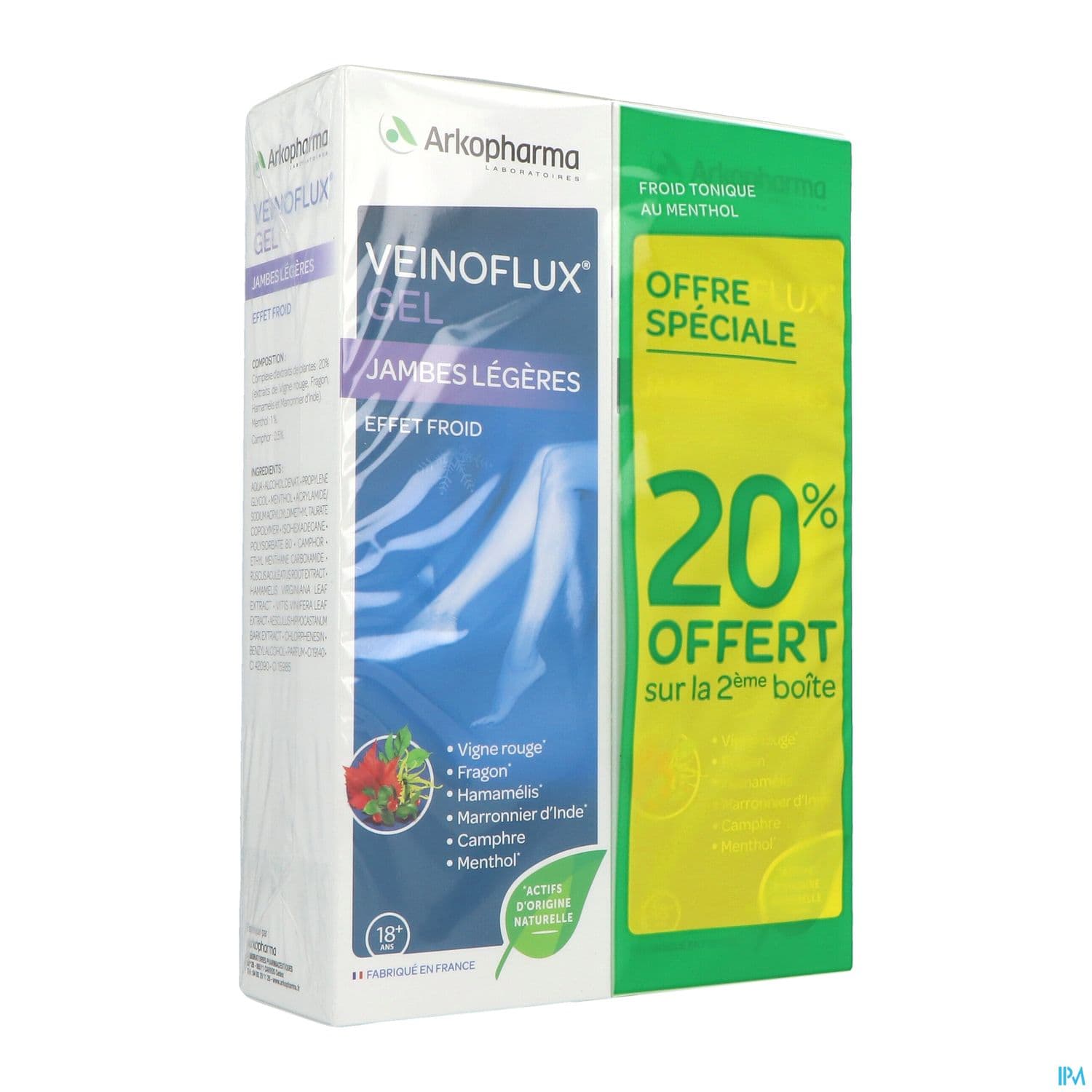 Veinoflux Gel Jambes Legeres Effet Froid 150ml X2