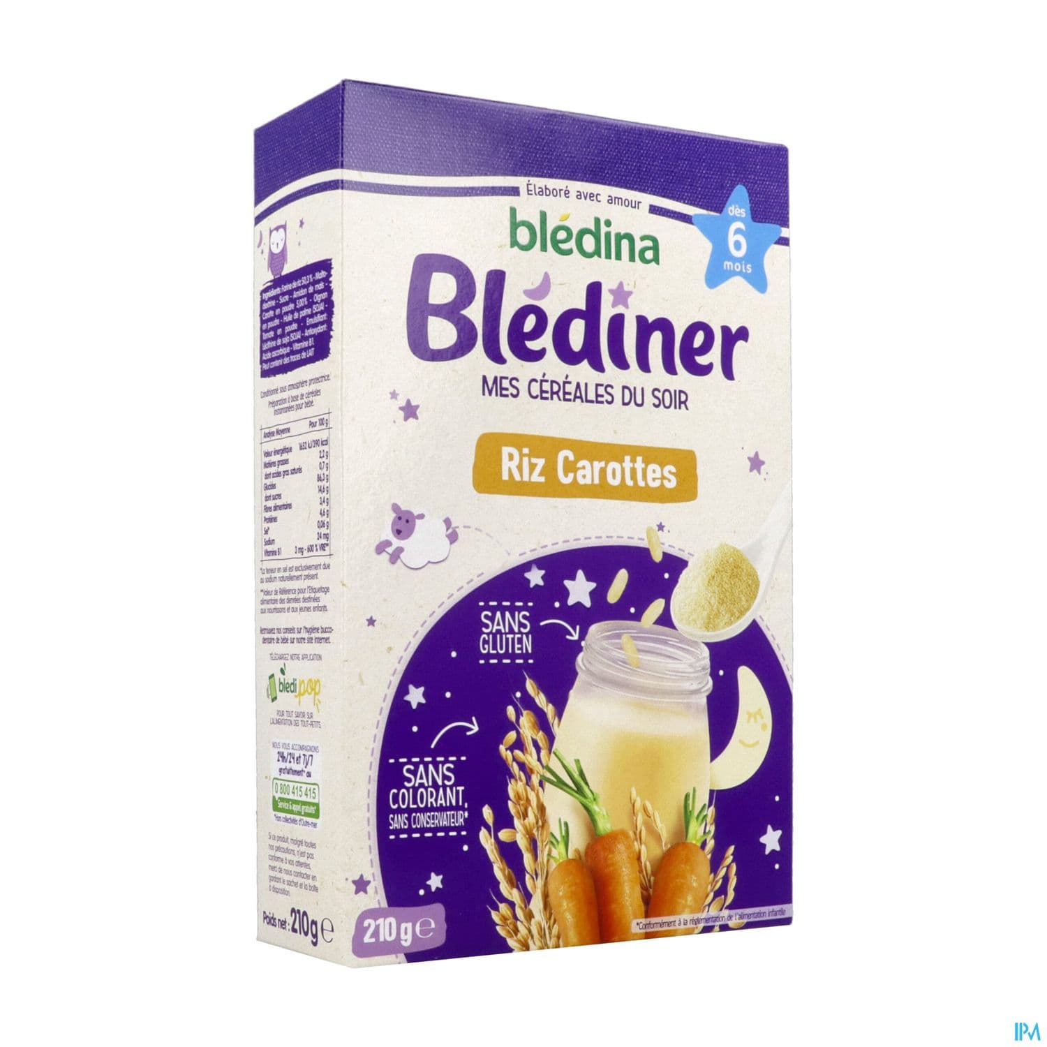 Blediner Riz Carotte Cereales Du Soir 210g — Pharmacie Bellevue Limoges