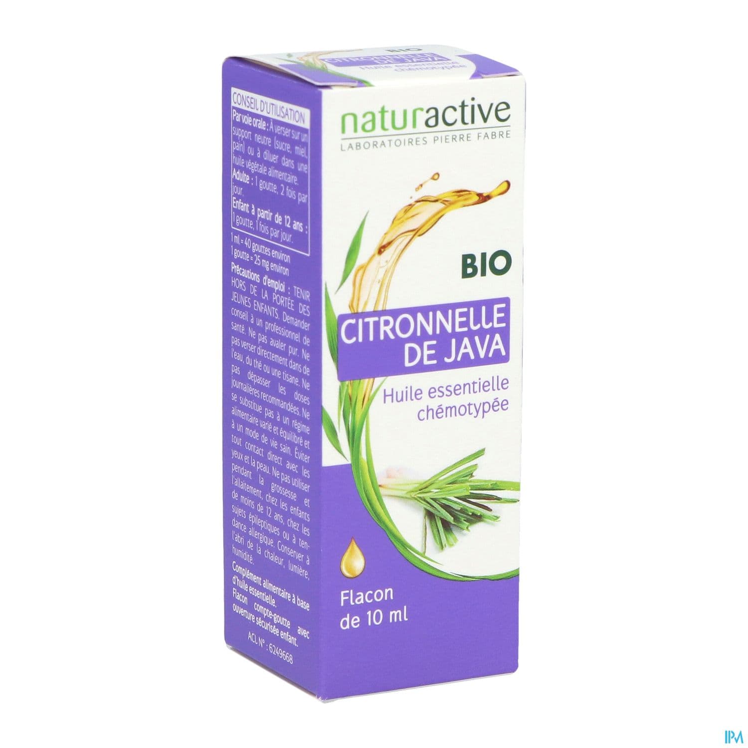 Naturactive Huile Essentielle Bio Citronnelle Java 10ml